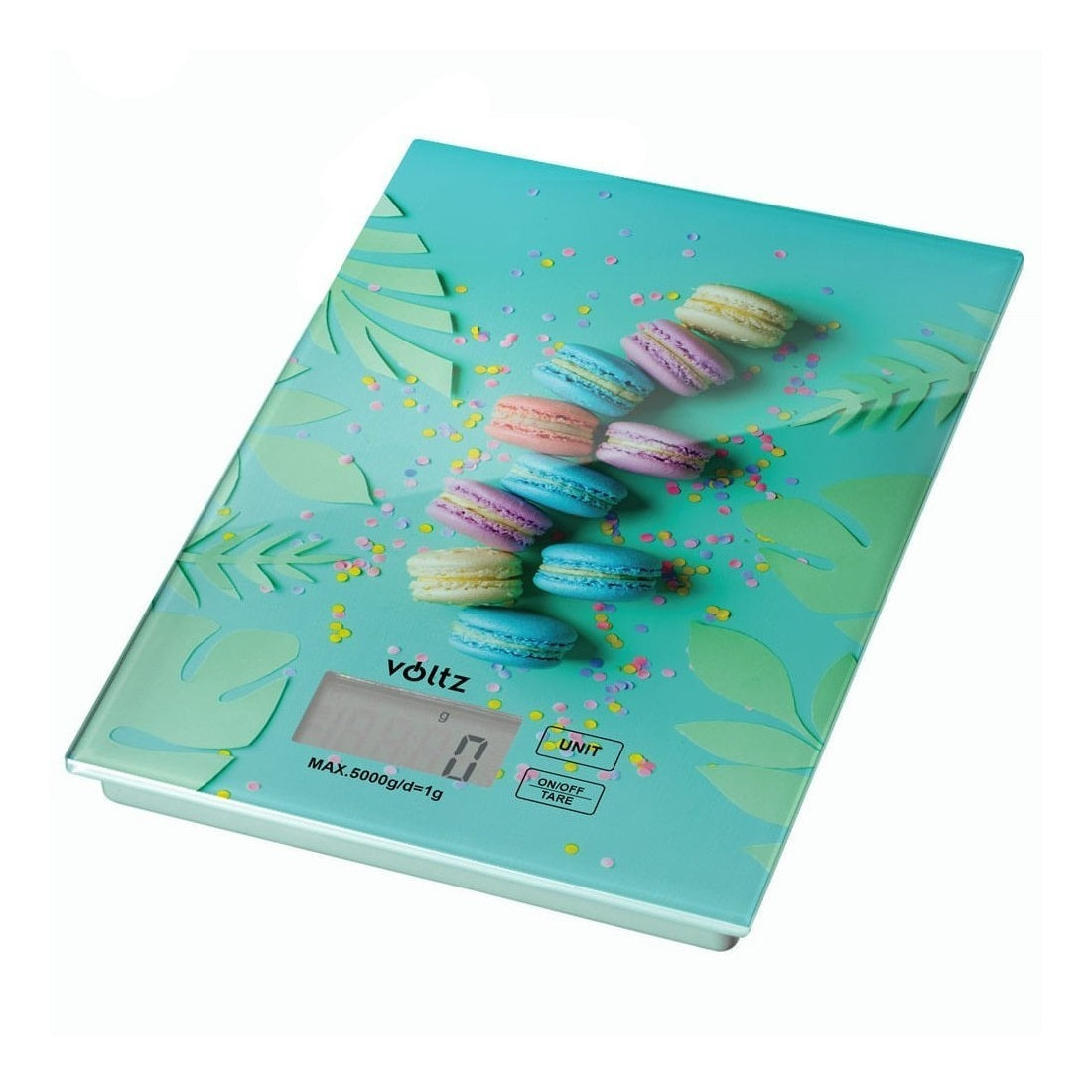 Cantar de bucatarie Voltz decor Macarons 5kg sticla
