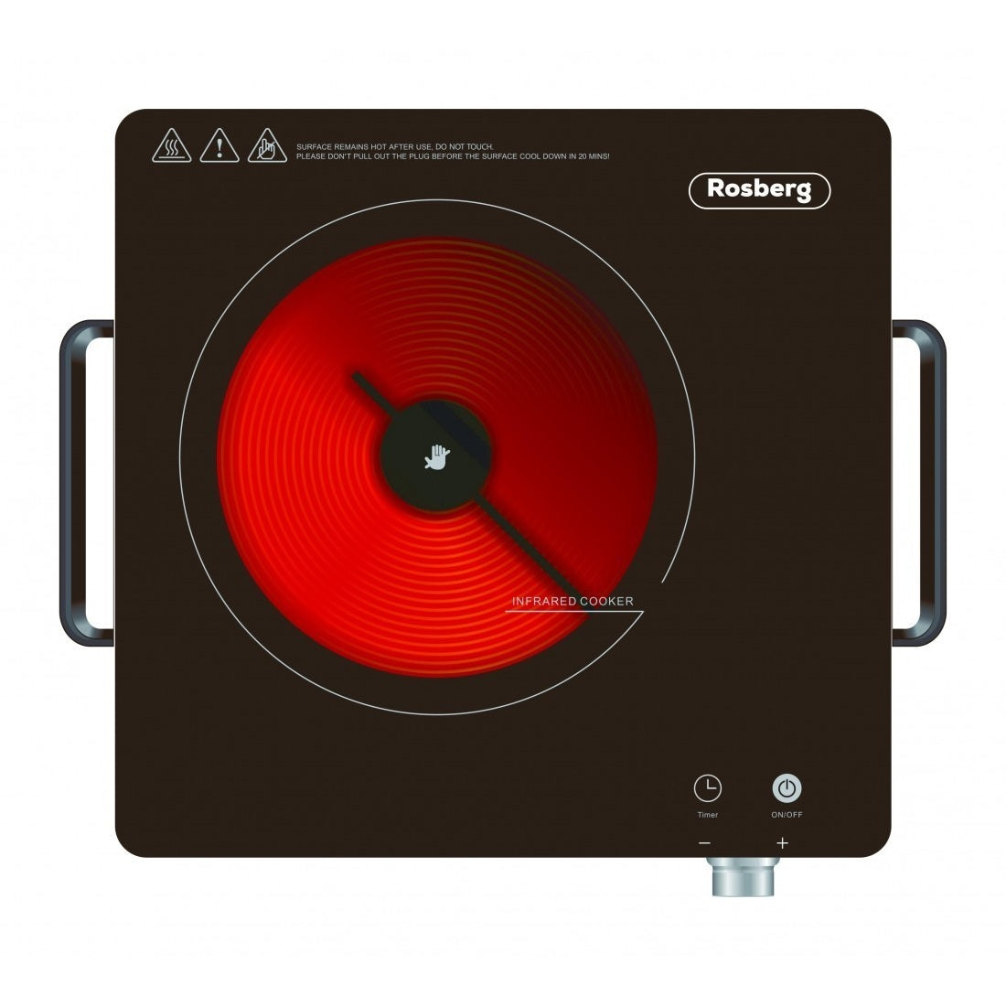 Plita vitroceramica Rosberg cu manere, 2000W