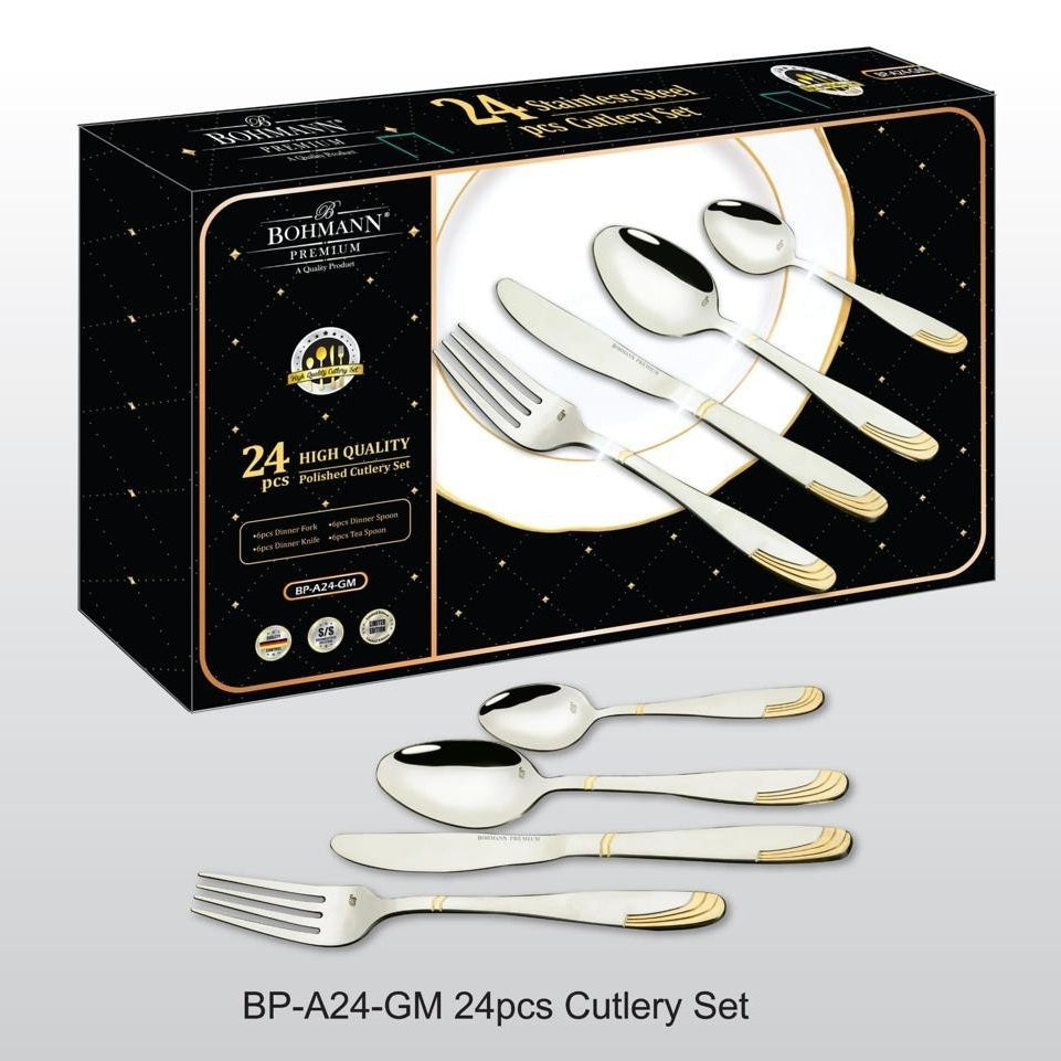 Set Tacamuri 24 Piese Bohmann Premium Auriu