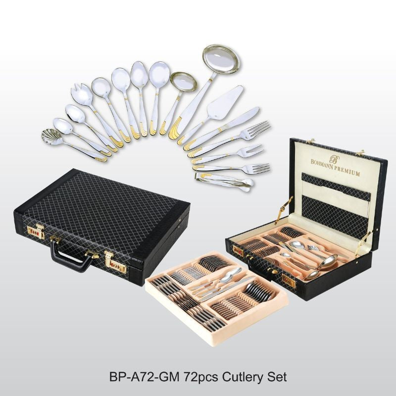 Set tacâmuri inox 72 piese Bohmann cu servietă piele