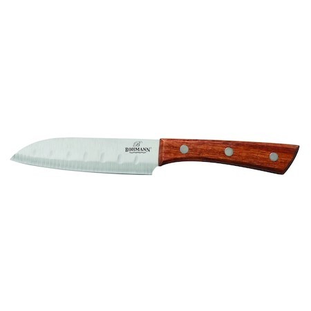 Cutit Santoku Bohmann, lamă inox, mâner lemn, 13cm