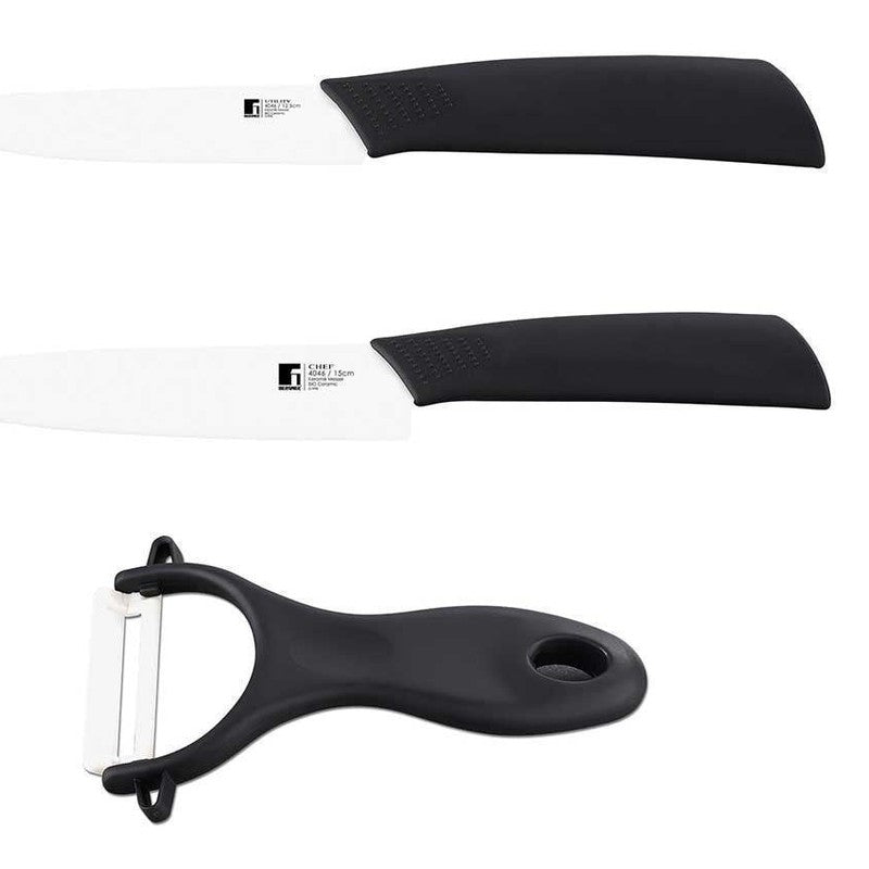 Set de Cuțite Ceramice, 3 Piese pentru Bucătărie