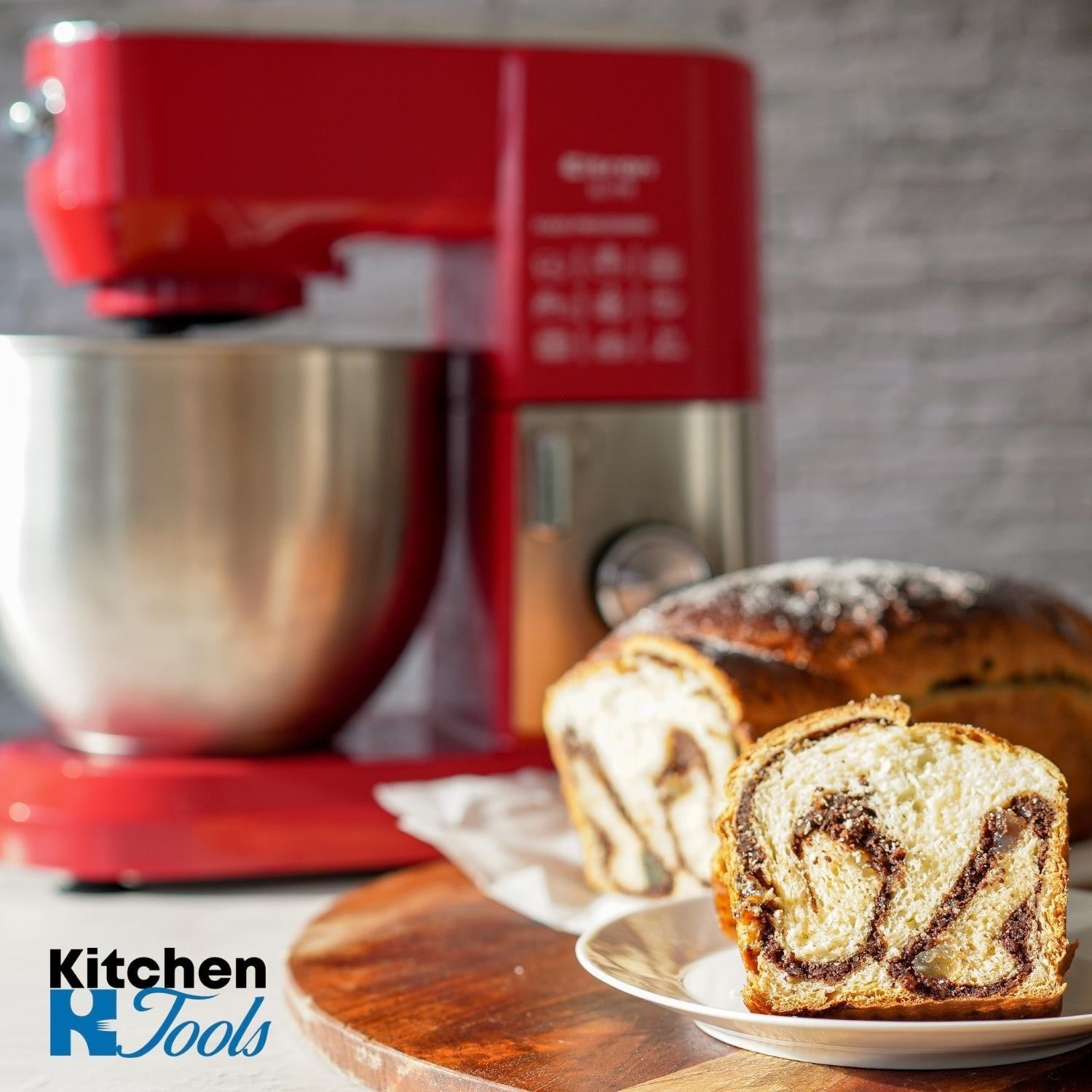 Mixer planetar Eltron, roșu, 1900W, bol inox 6.5L