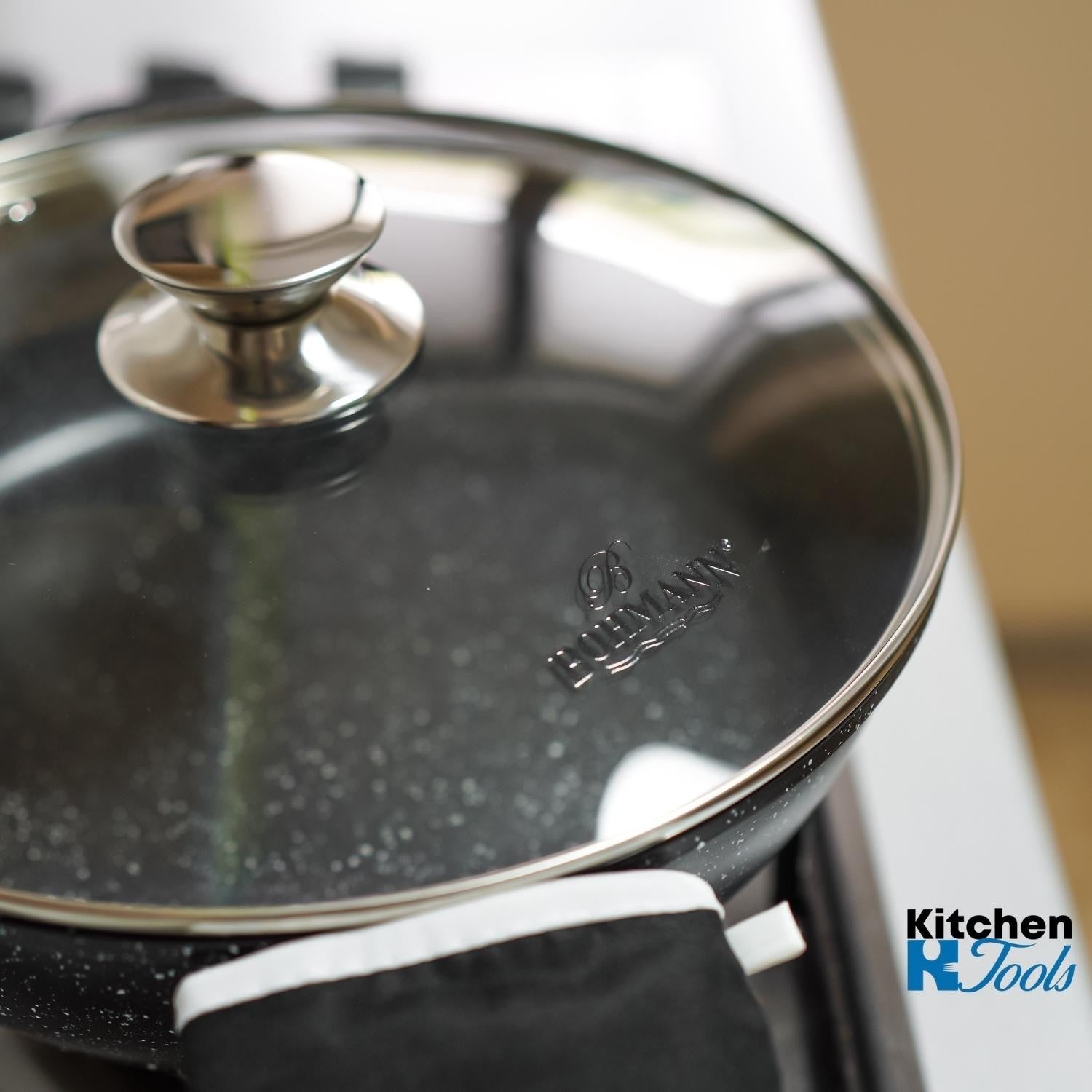 Cratita aluminiu 32cm cu capac Bohmann