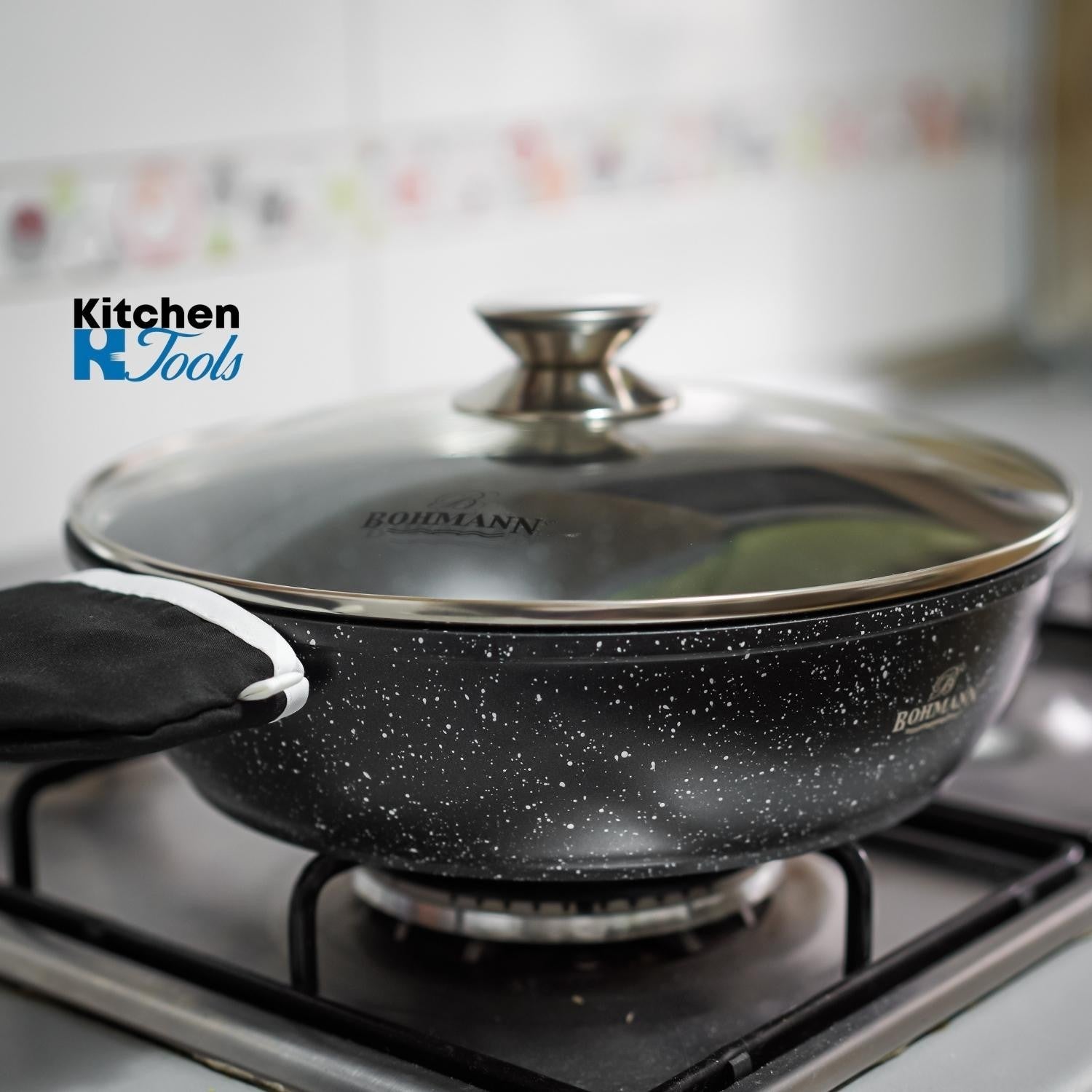 Cratita aluminiu 32cm cu capac Bohmann