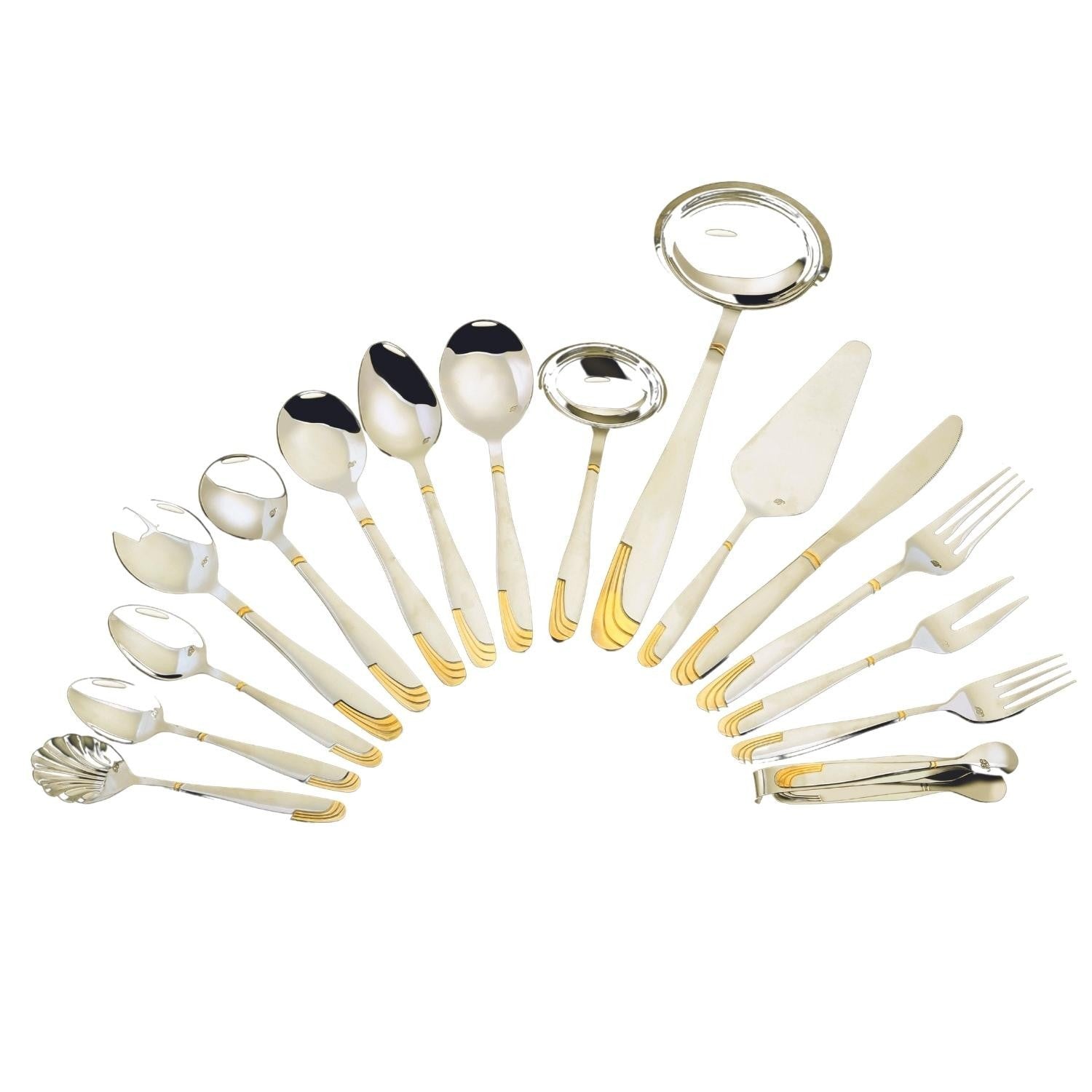Set tacamuri 84 piese, auriu, ideal pentru nunti