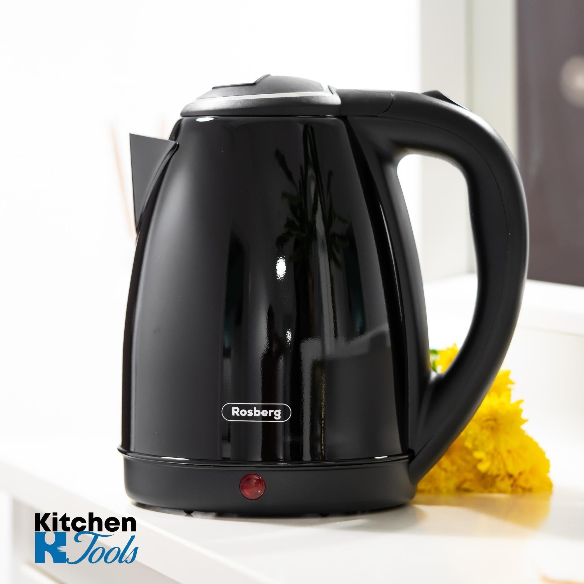 Cana fierbator negru Rosberg 1.8L, design modern