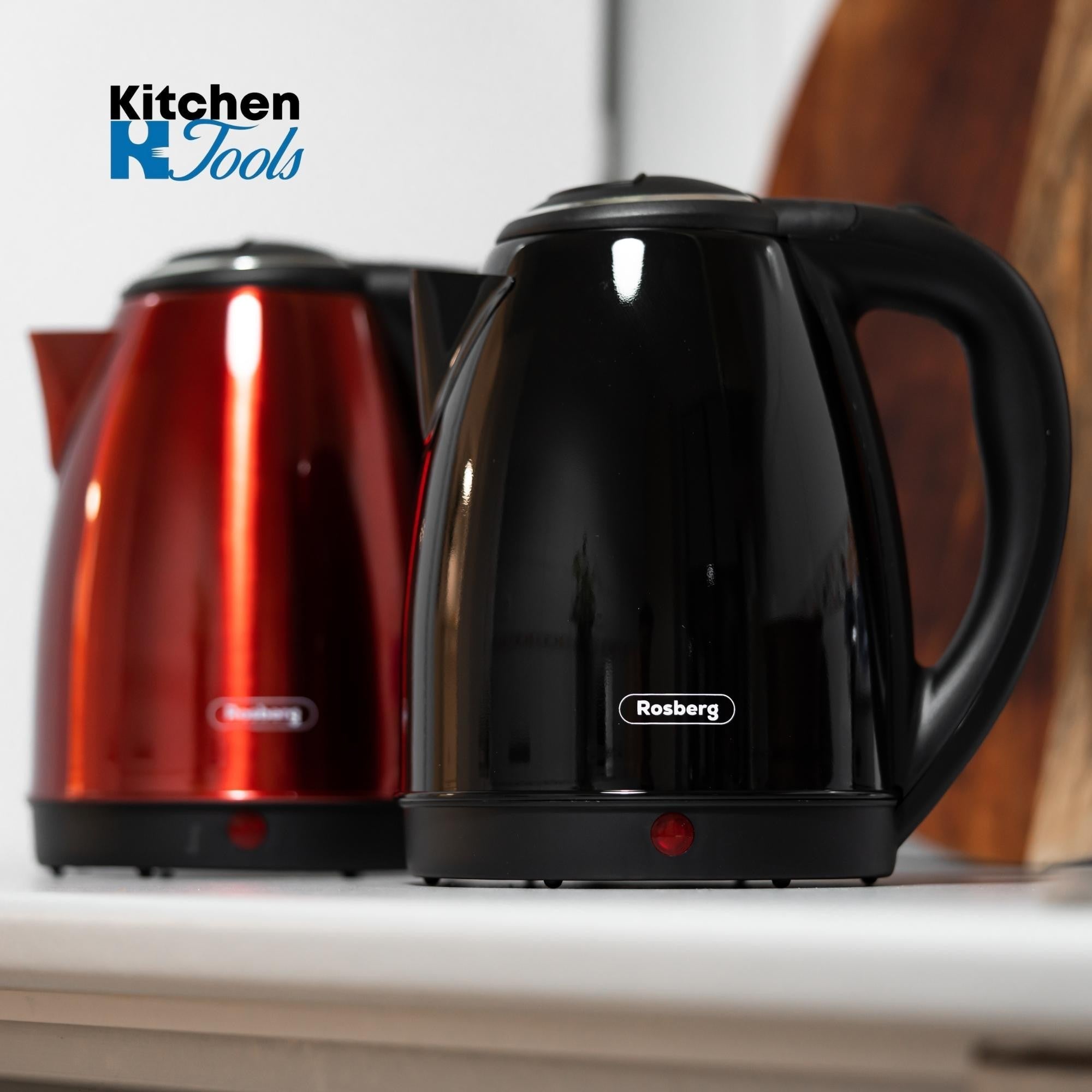 Cana fierbator negru Rosberg 1.8L, design modern