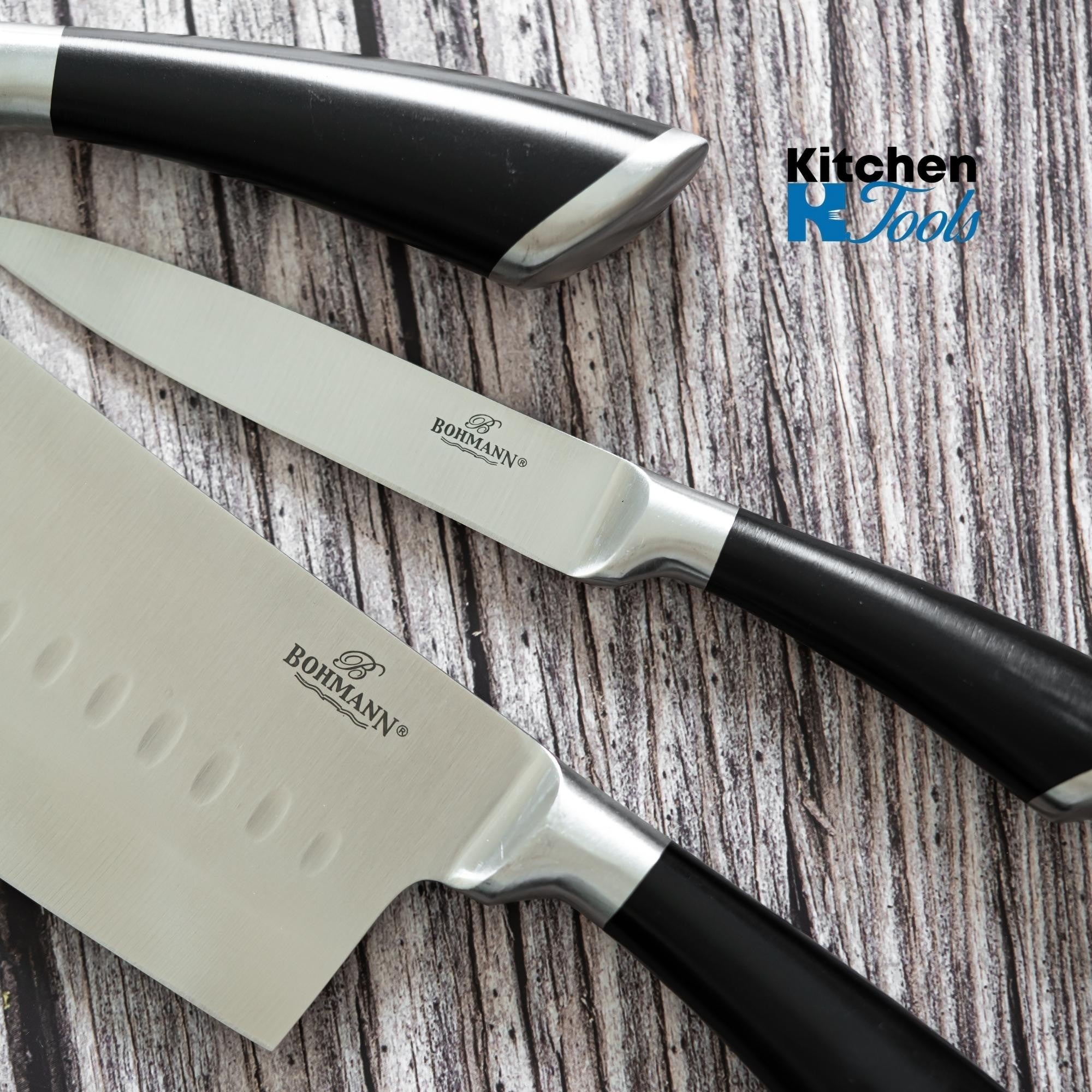 Set cuțite inox 8 piese Bohmann, argintiu mat