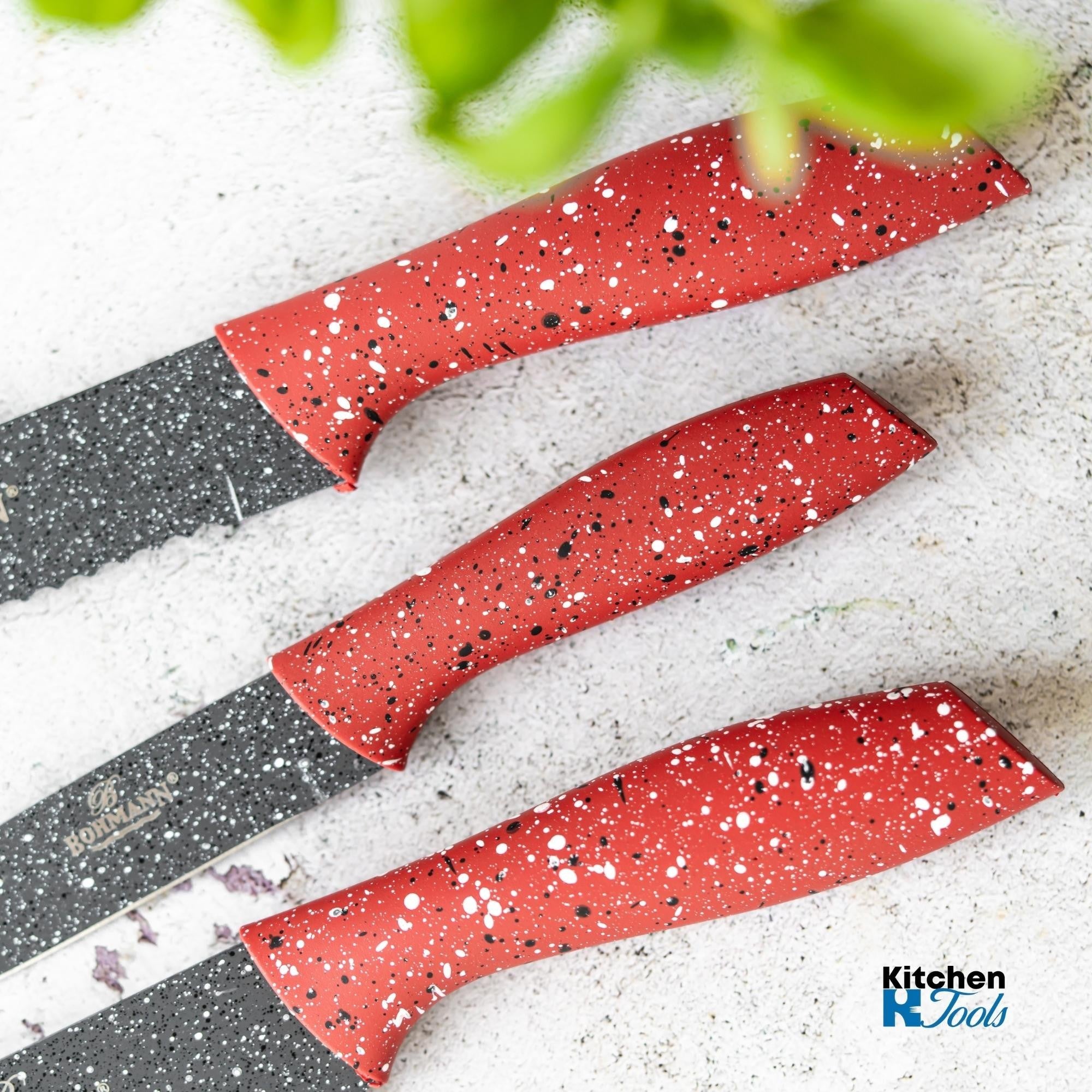 Set 5 cutite din inox cu suport acrilic Bohmann