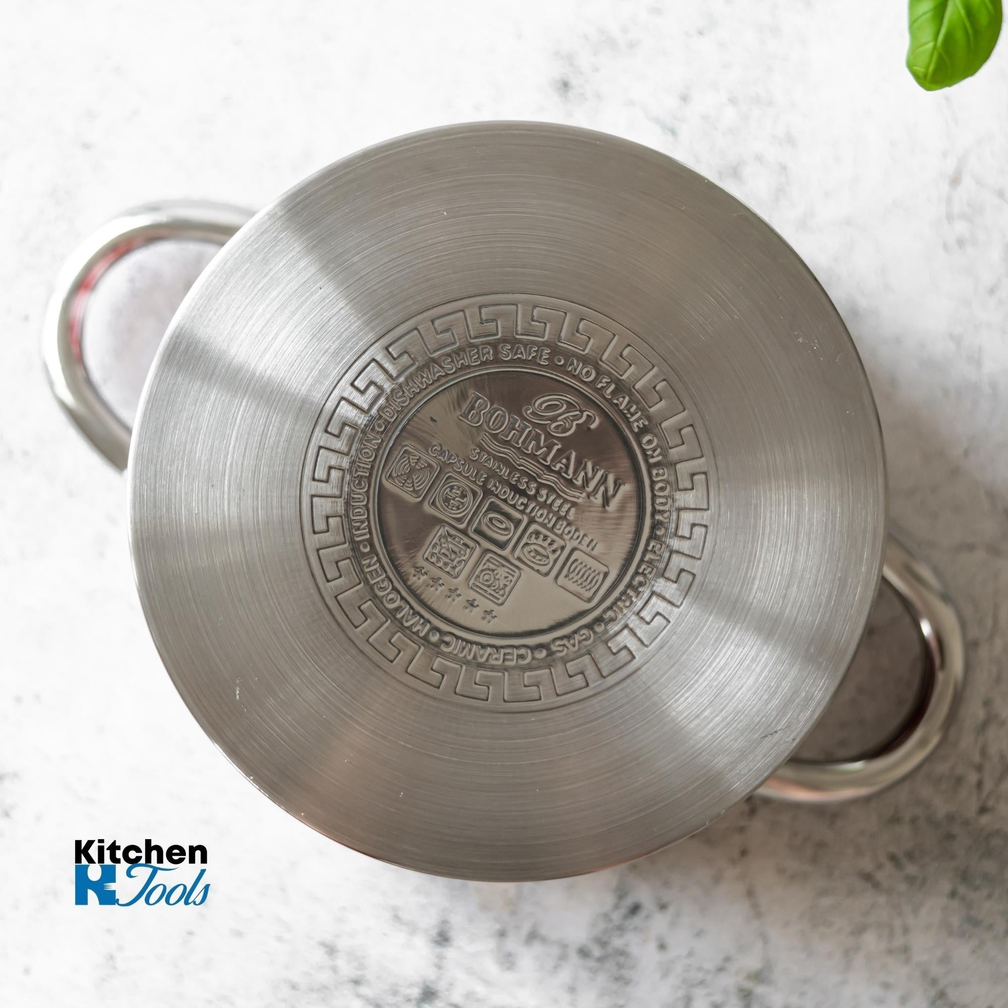 Oala Bohmann din Inox 28cm cu capac sticla