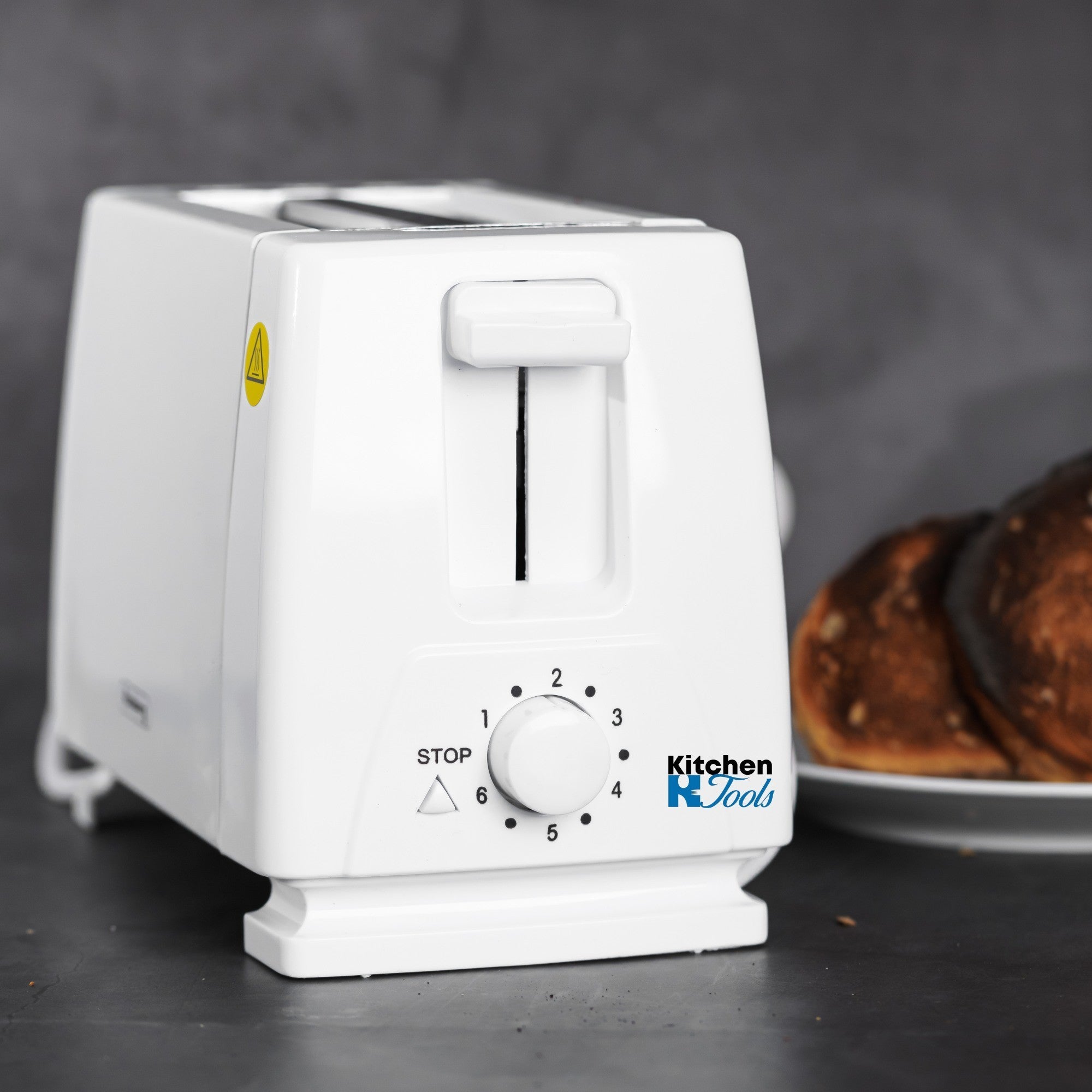 Prajitor de paine Rosberg, 750W, alb, 2 felii