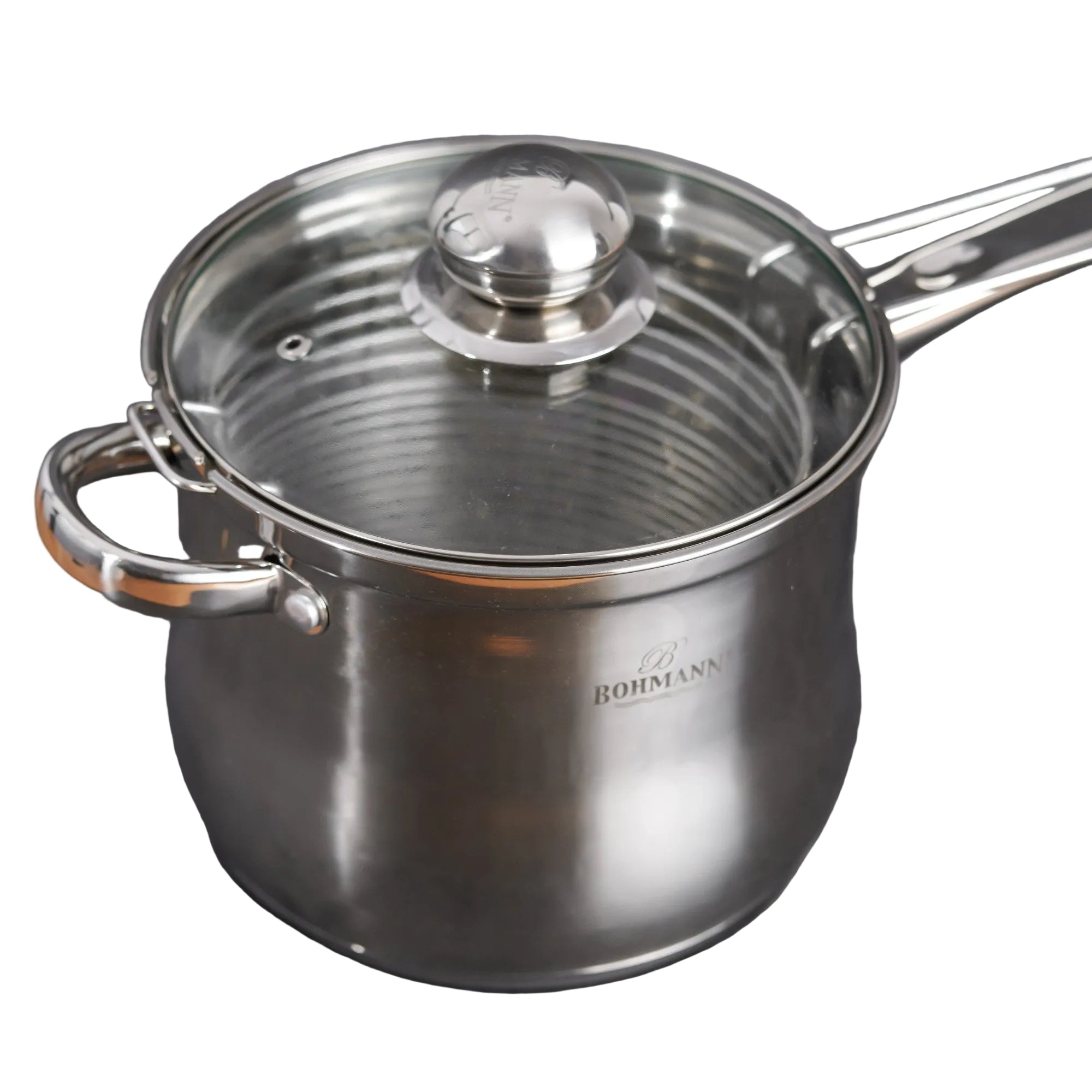 Oala Friteuza Inox cu Capac Sticla 18x15cm