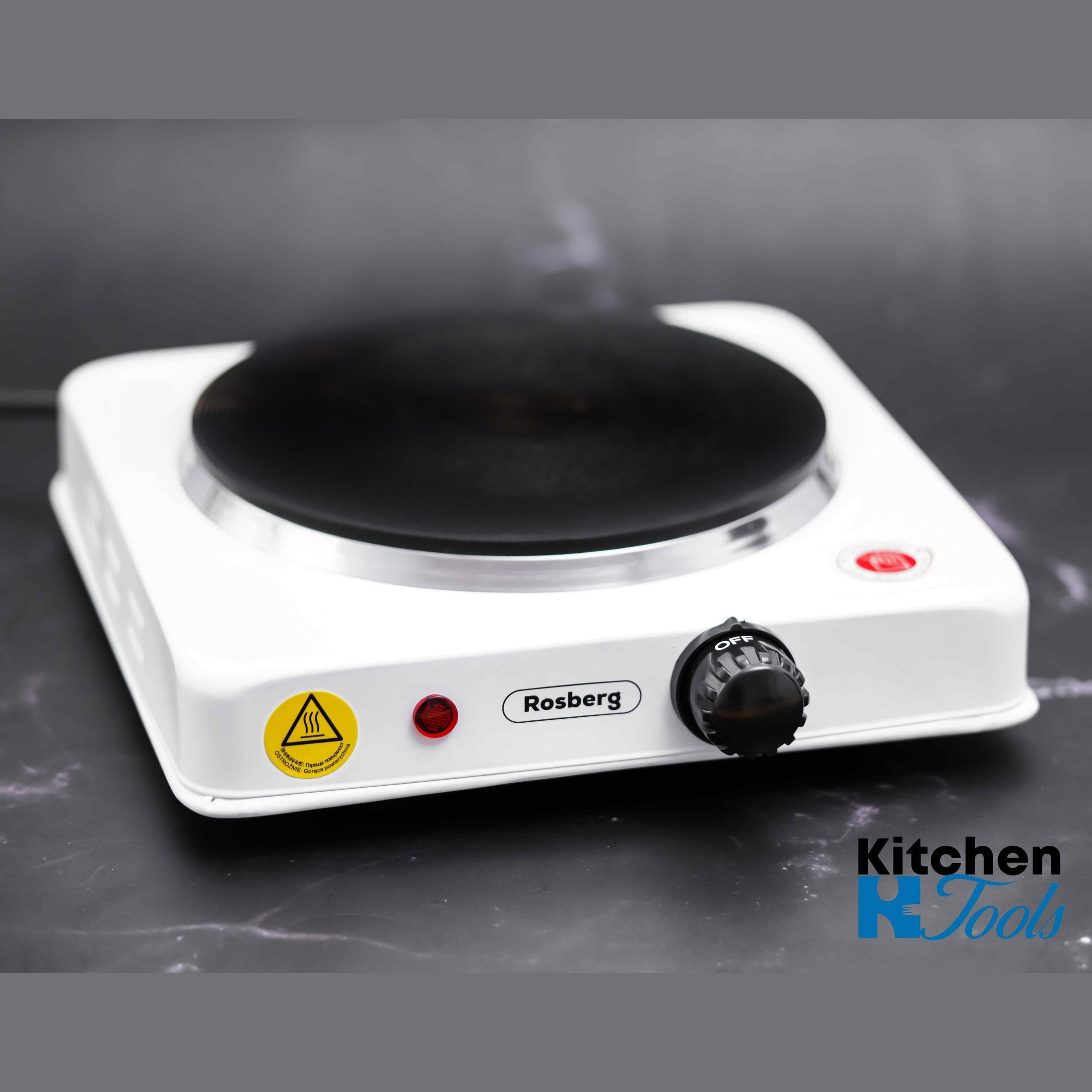 Plita electrica Rosberg 1500W, Alba, Ø185mm