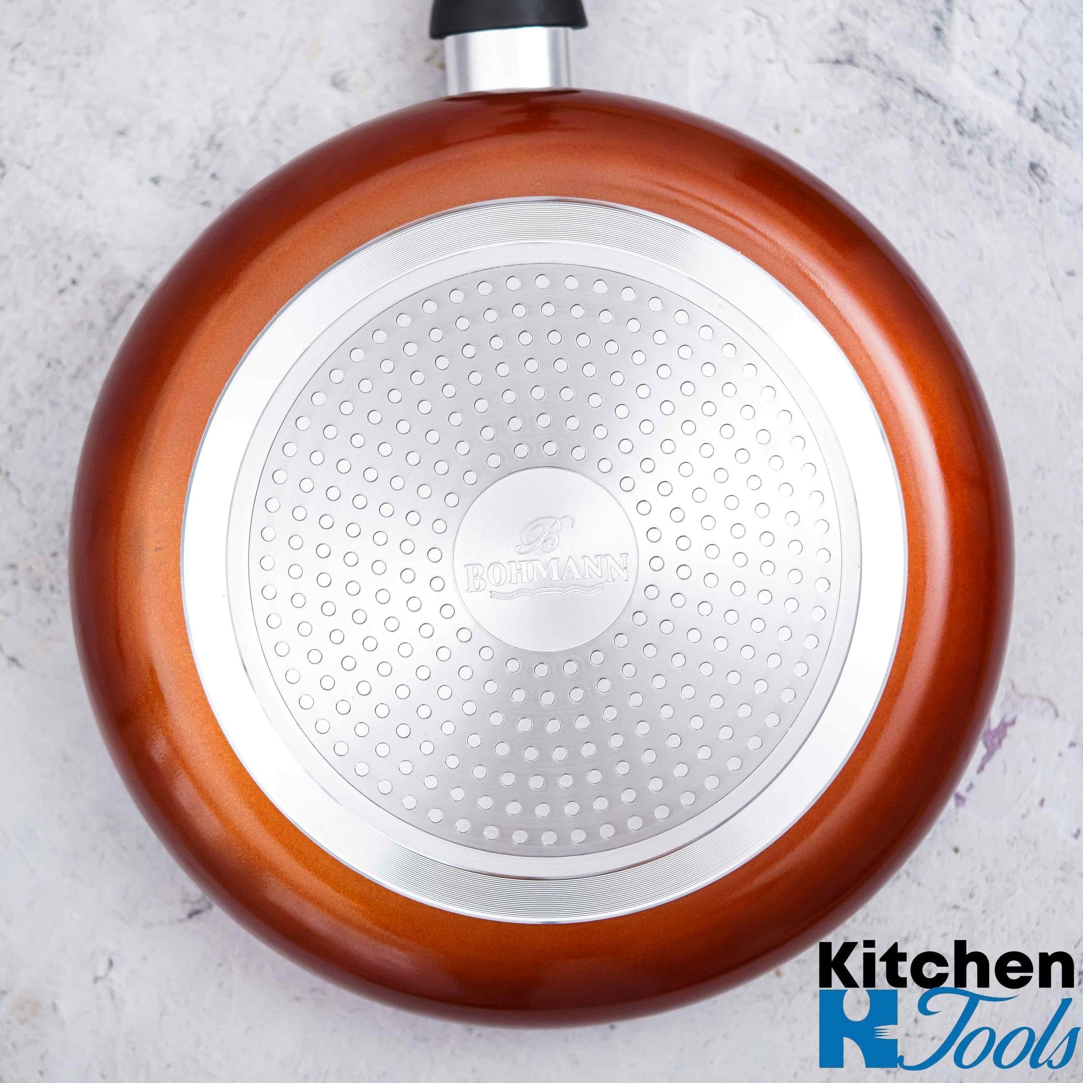 Tigaie inalta aluminiu, interior marmorată