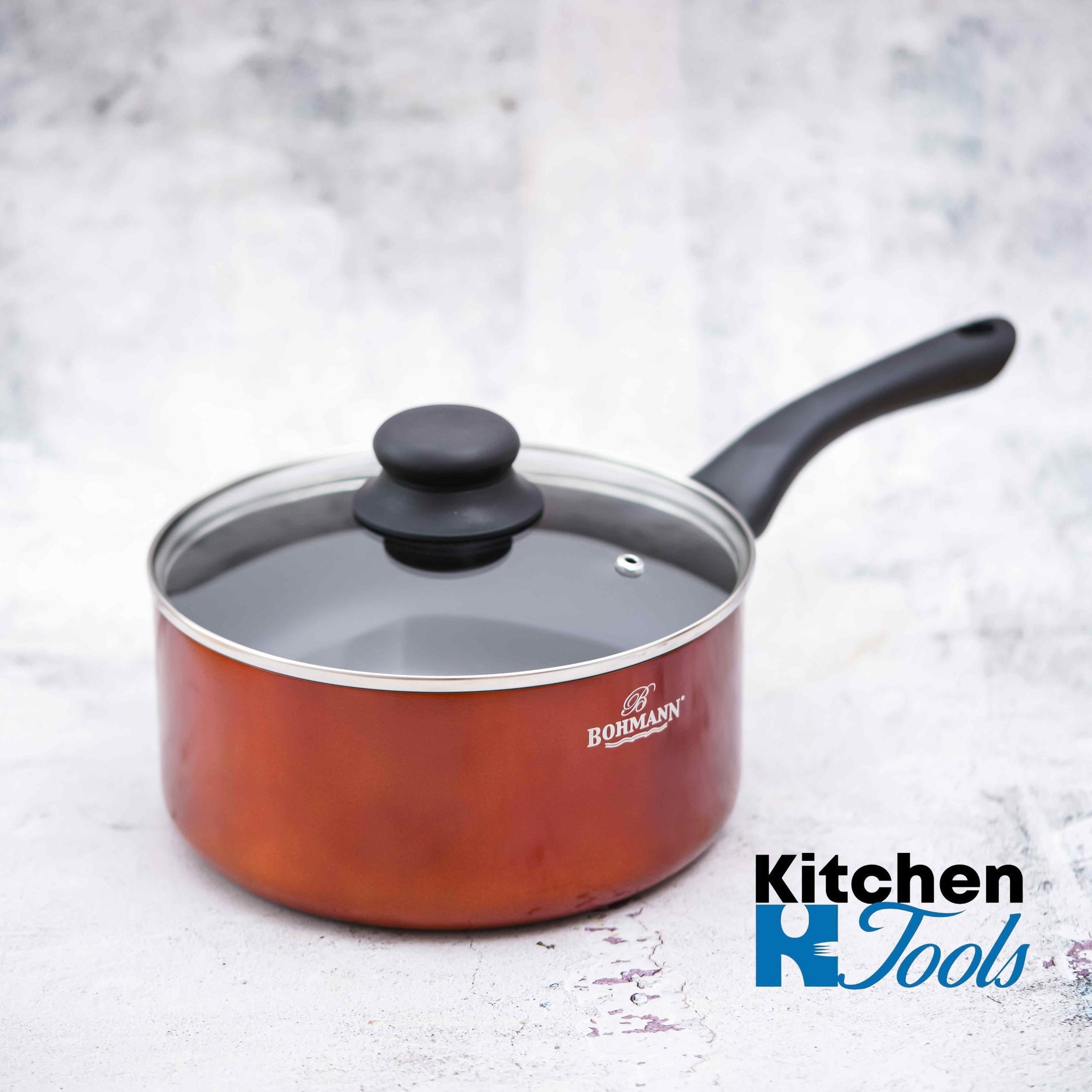 Cratită sos aluminiu 18x8cm, interior marmorat