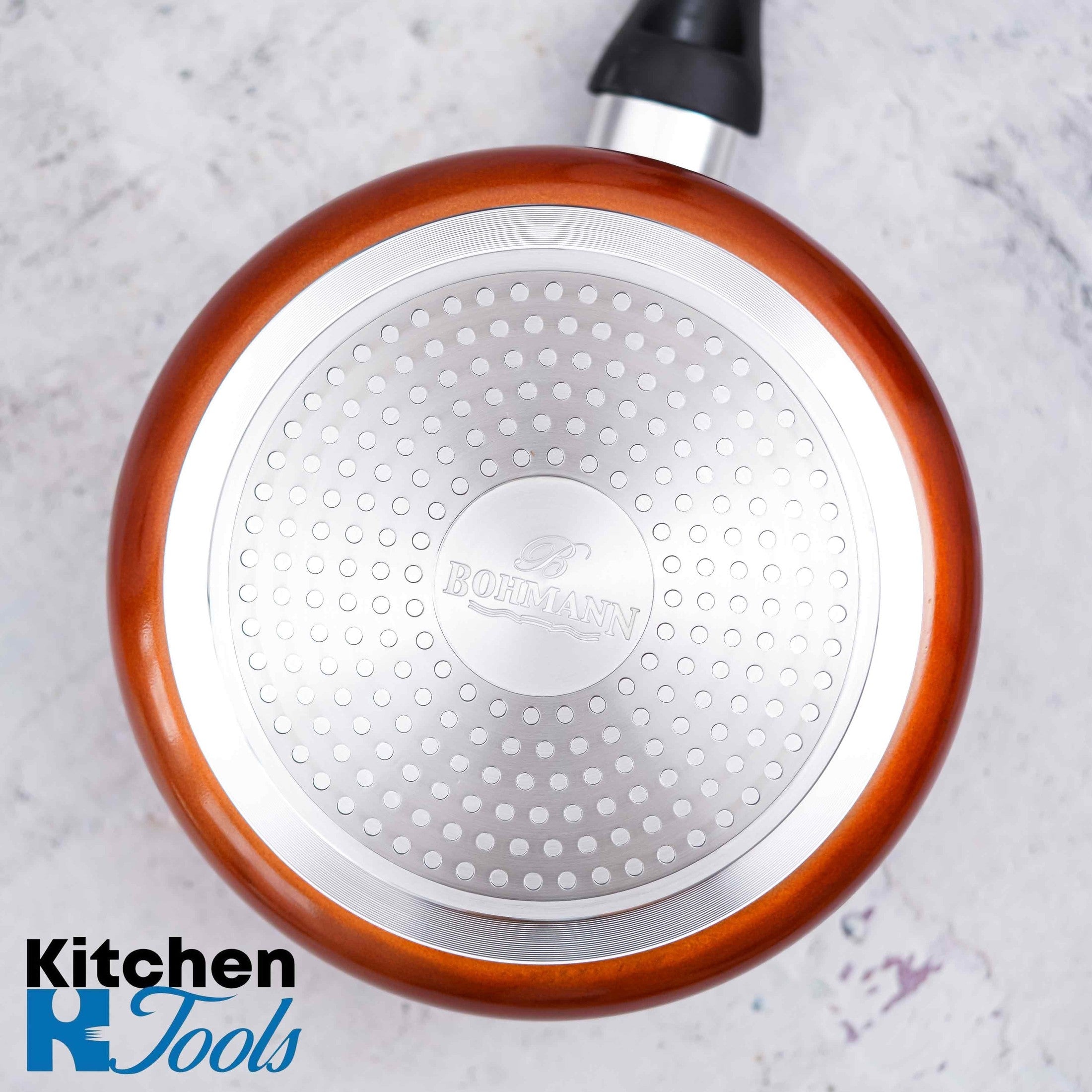 Cratită sos aluminiu 18x8cm, interior marmorat