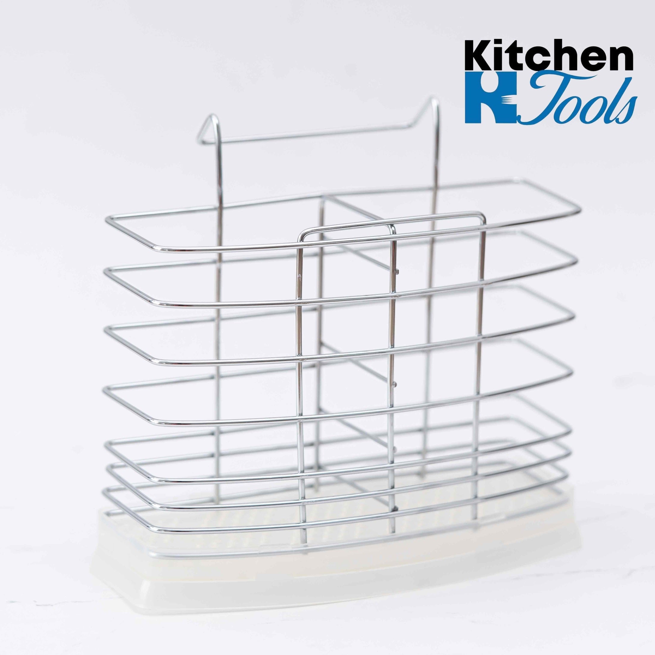 Suport Tacâmuri Rosberg 16x10.5x19.5 cm Argintiu/Alb