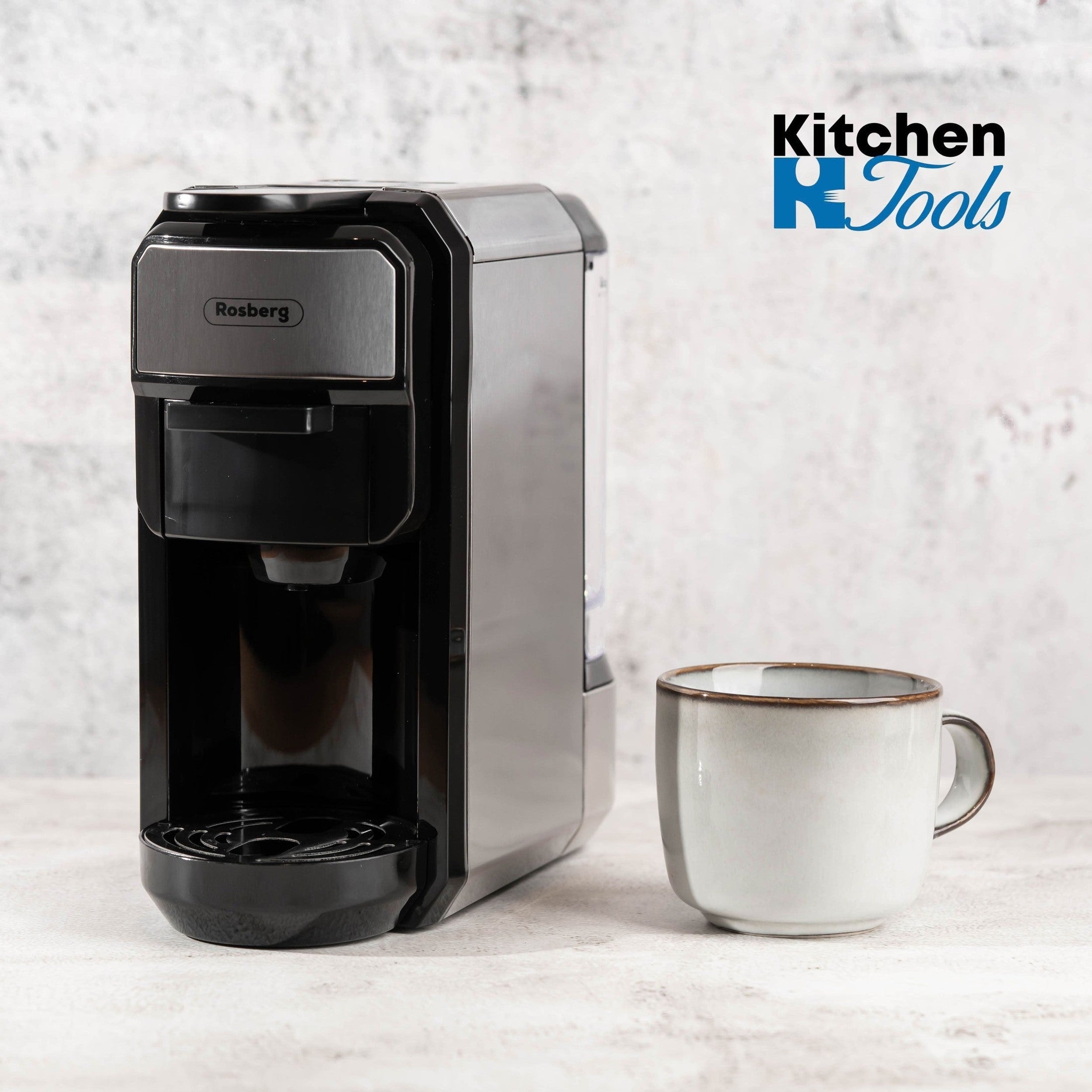Espressor Rosberg 5 in 1, 1450W, 19 bar, inox