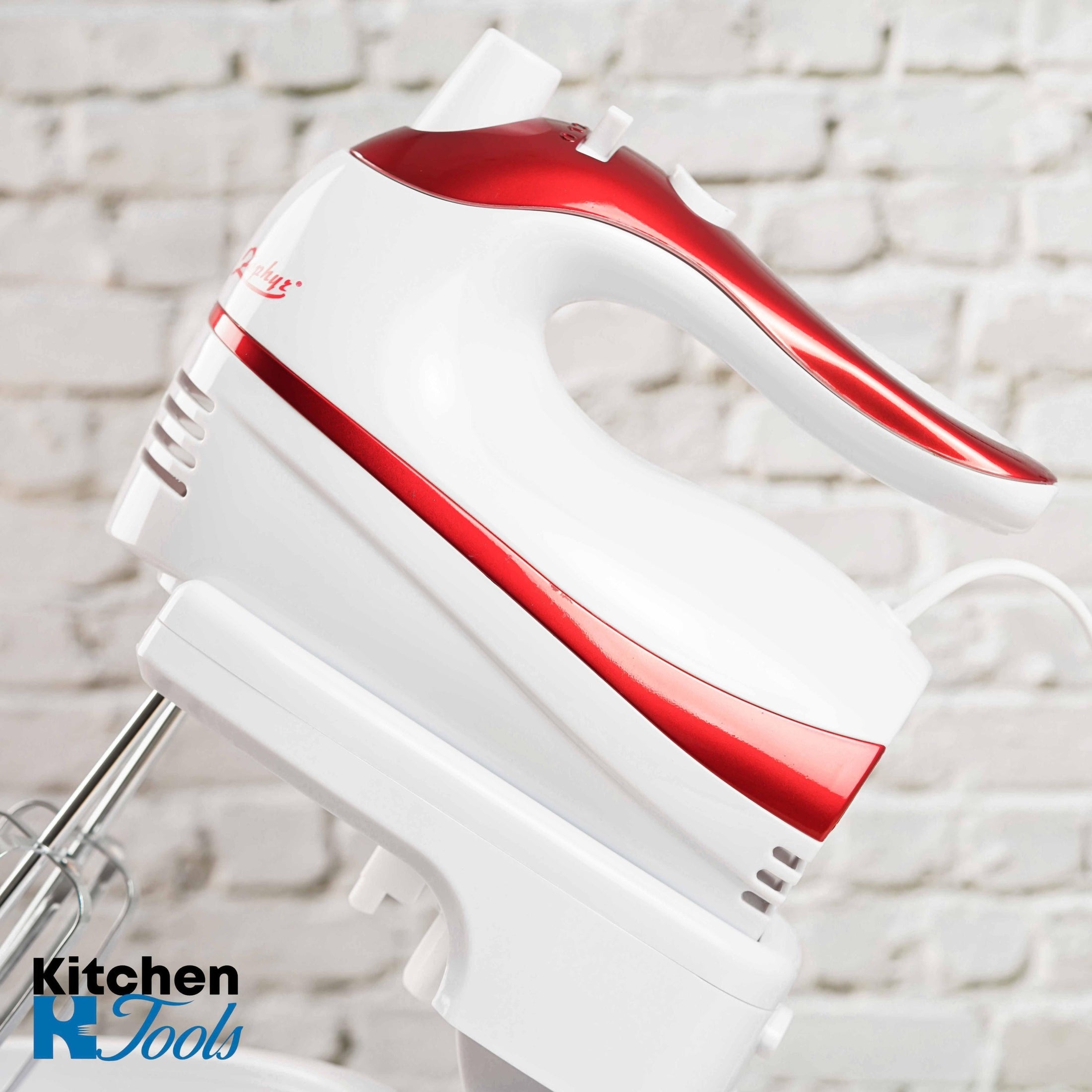 Mixer cu bol 2 in 1 Zephyr, Alb/Rosu