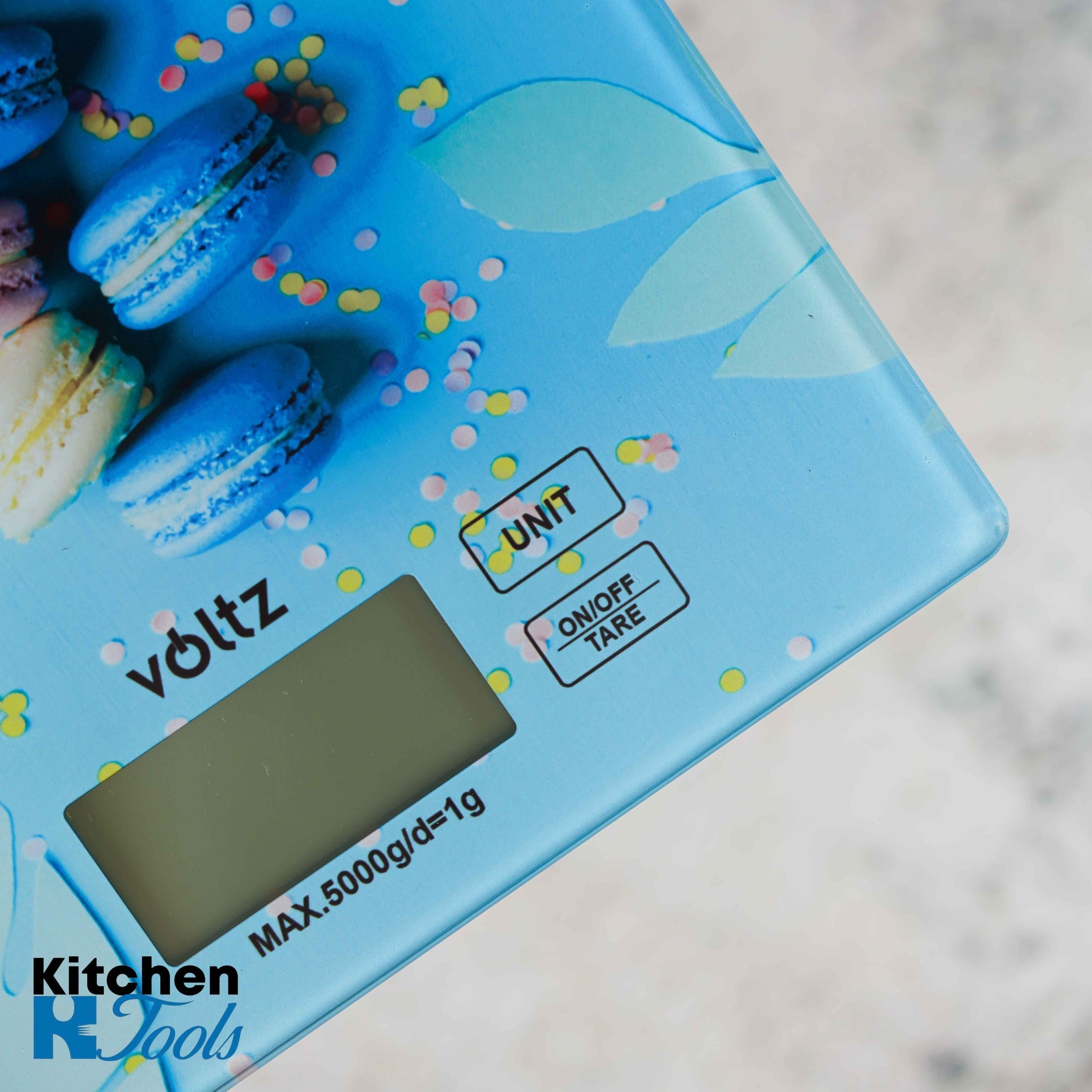 Cantar de bucatarie Voltz decor Macarons 5kg sticla