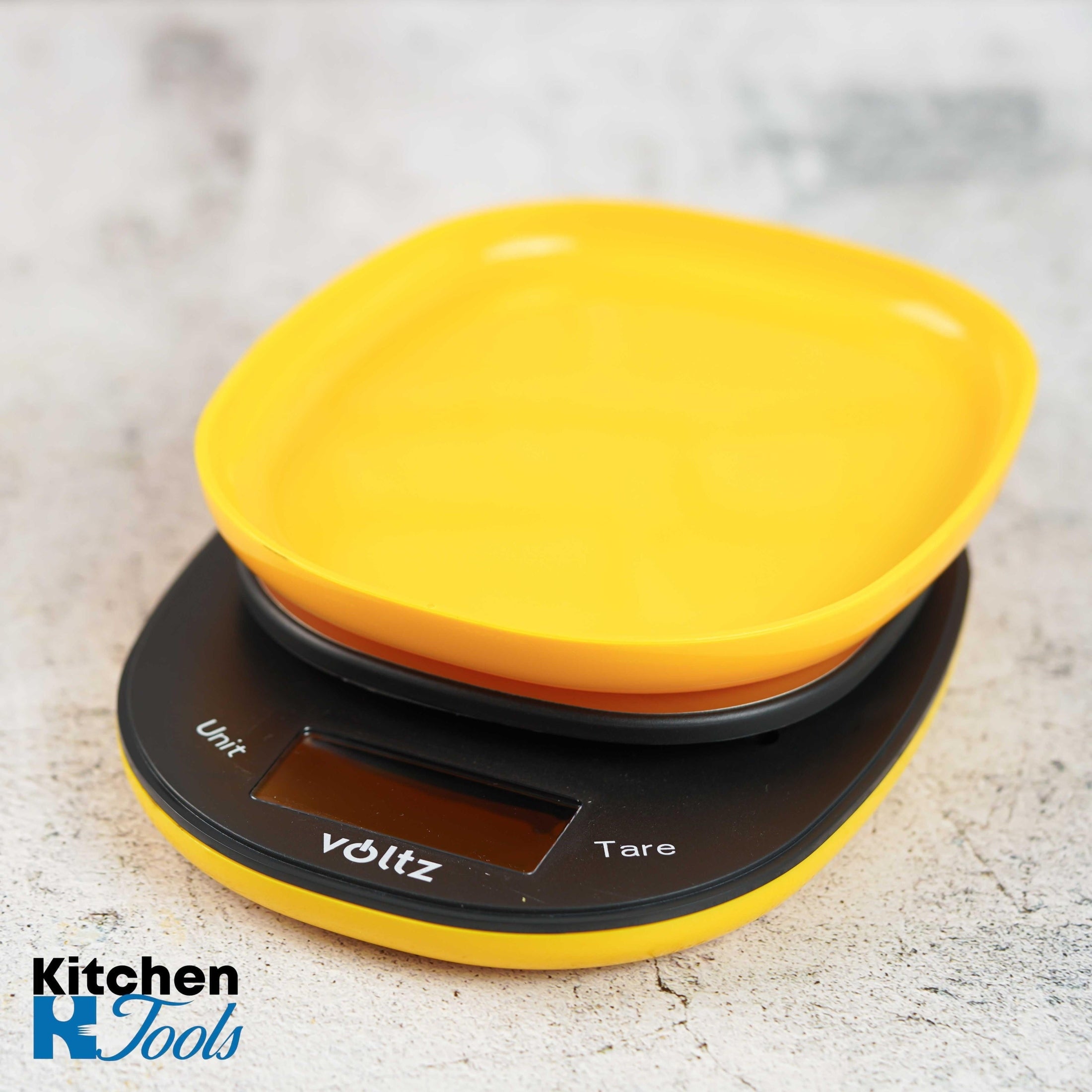 Cantar electronic Voltz 5 kg, cu bol, galben/negru