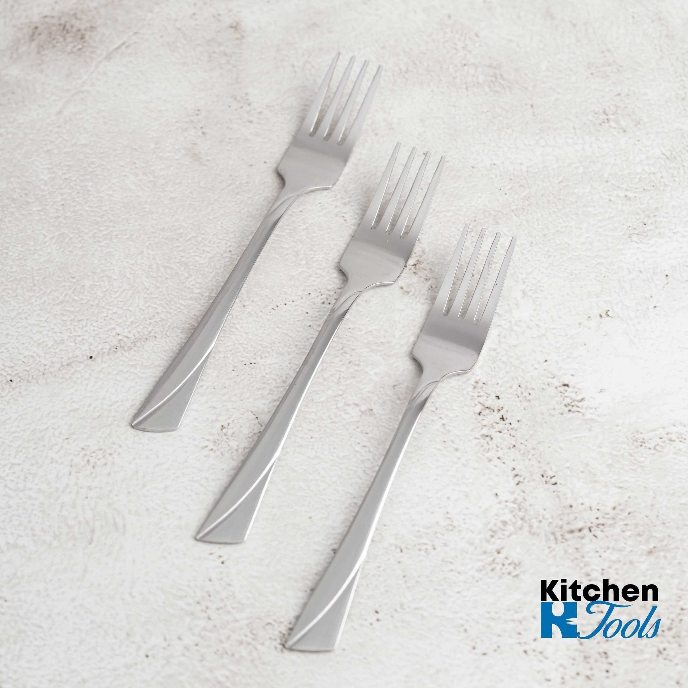 Set 6 piese furculițe, argintii, inox lucios