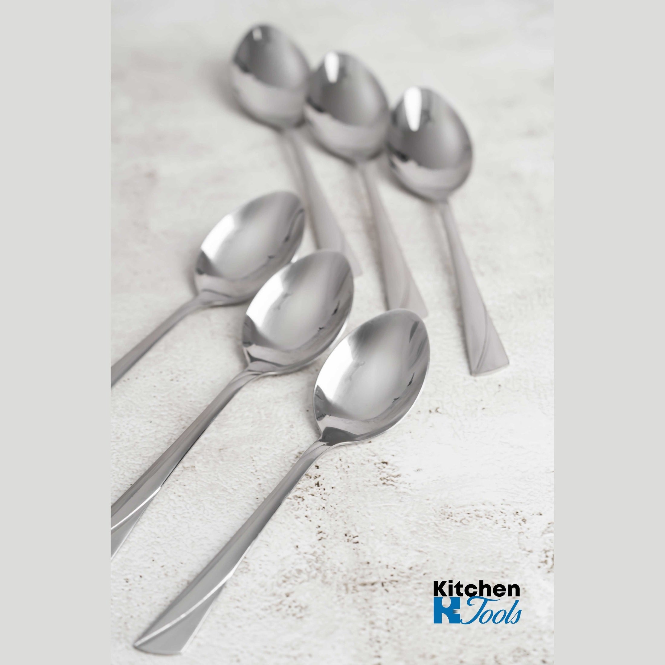 Set 6 Linguri Inox Lucios Argintiu