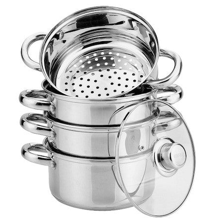 Set de gatit sub aburi din inox, 5 piese, 2.5L