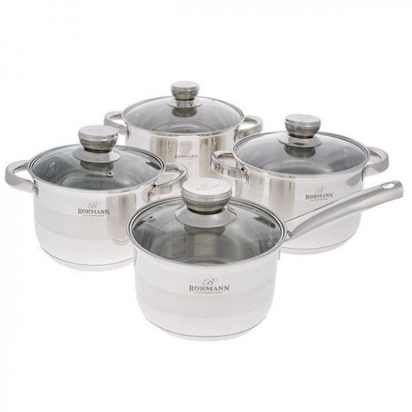 Set Oale Inox Bohmann Cu Capace Sticla, Inductie