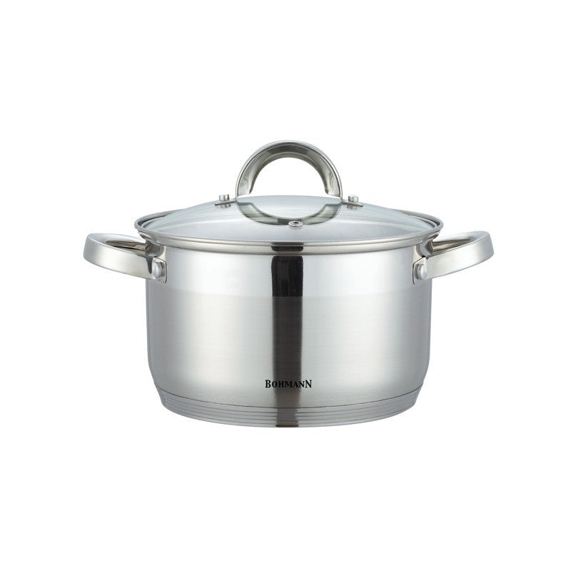 Cratita Inox Bohmann cu Capac Sticla 7.7 L