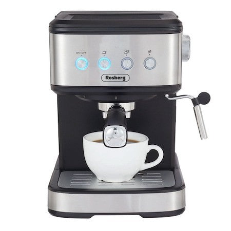 Espressor Rosberg Premium, Negru/Inox, 20 bar