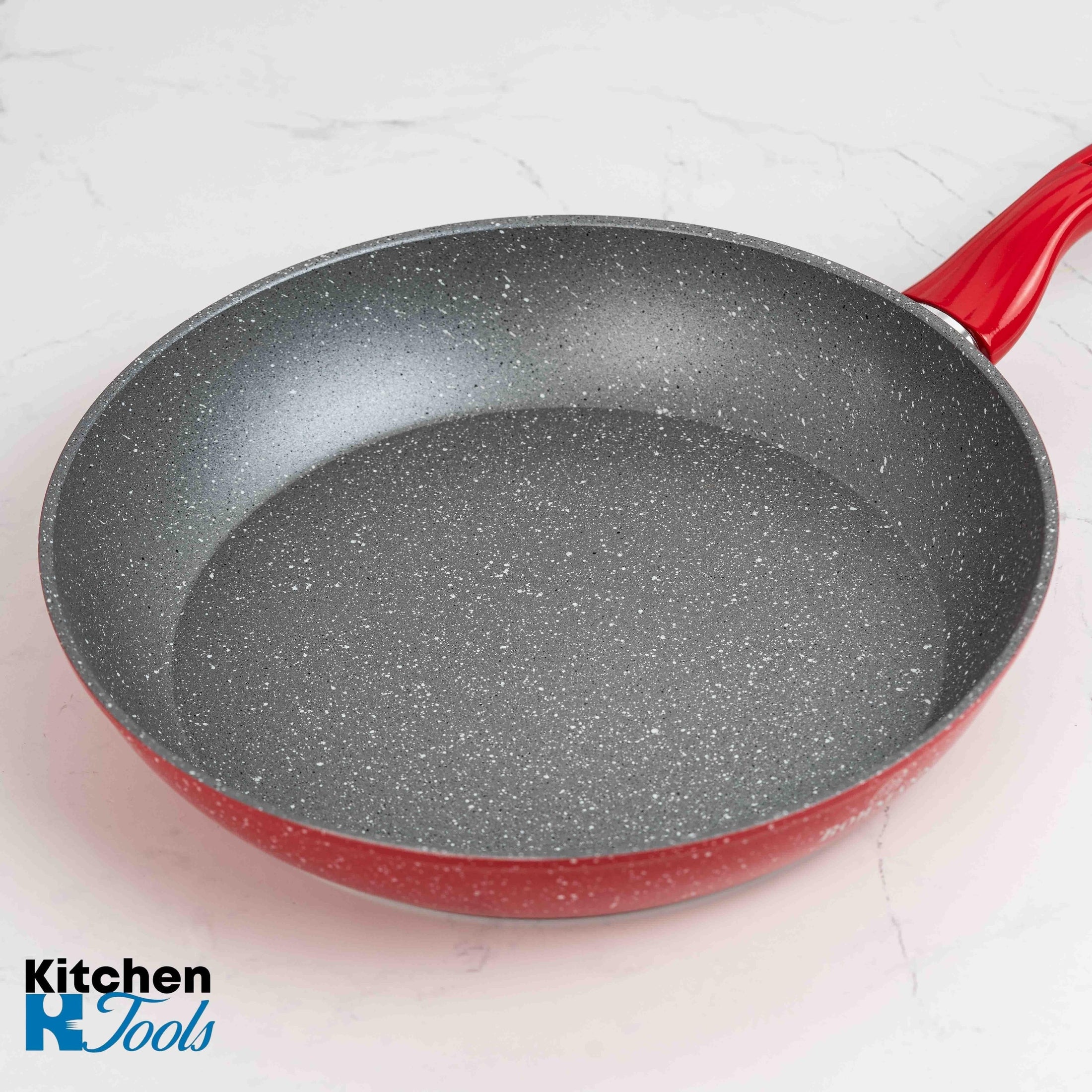 Tigaie Bohmann roșie marmorata, 28x5.5cm, aluminiu forjat