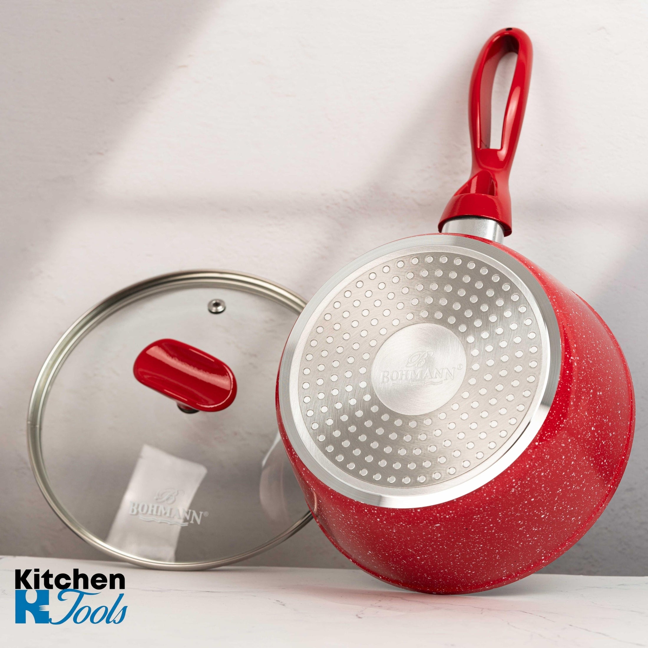 Cratiță GOLDMANN roșie marmorată 1.4L Inducție