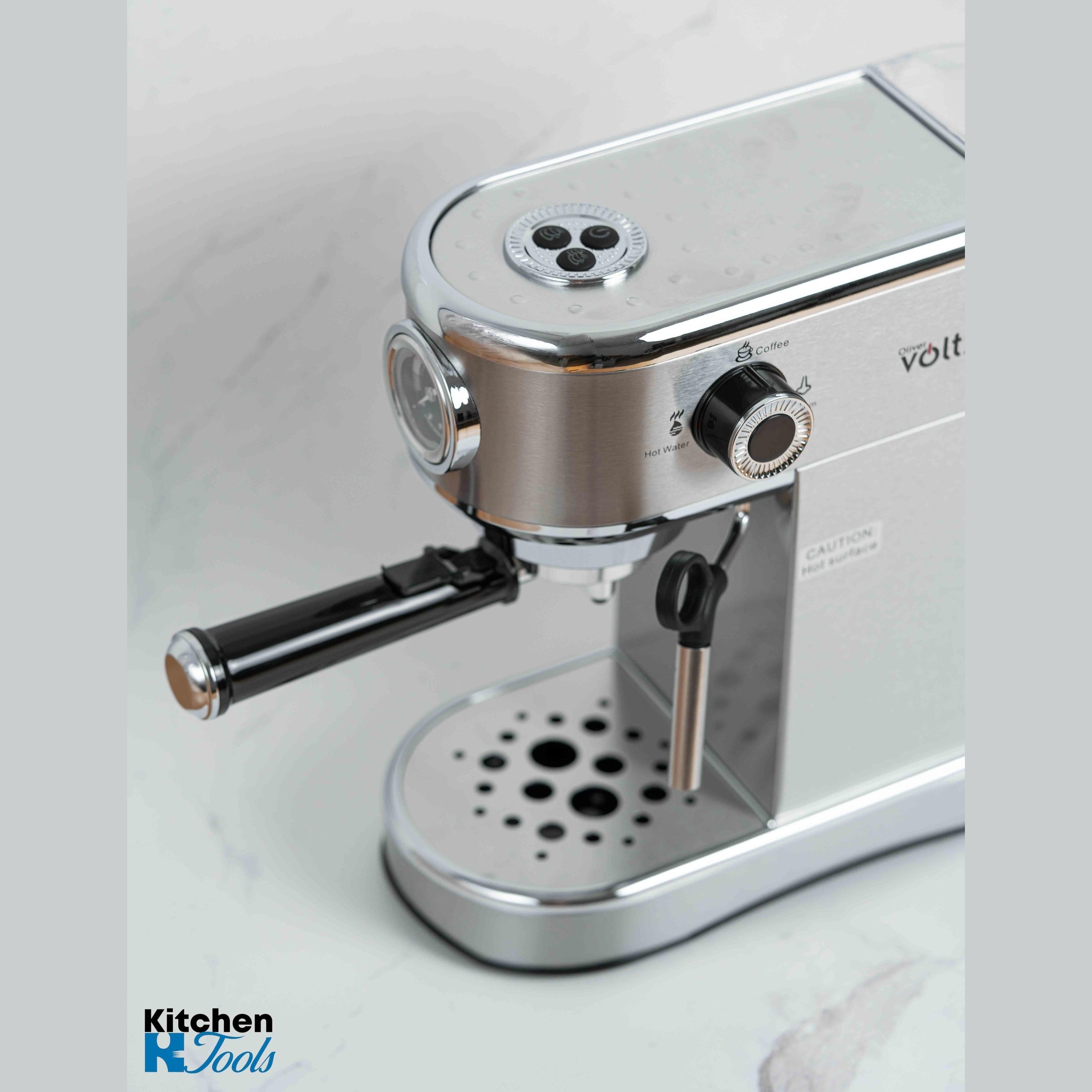 Espressor Oliver Voltz 1450W, 15 bar, Argintiu