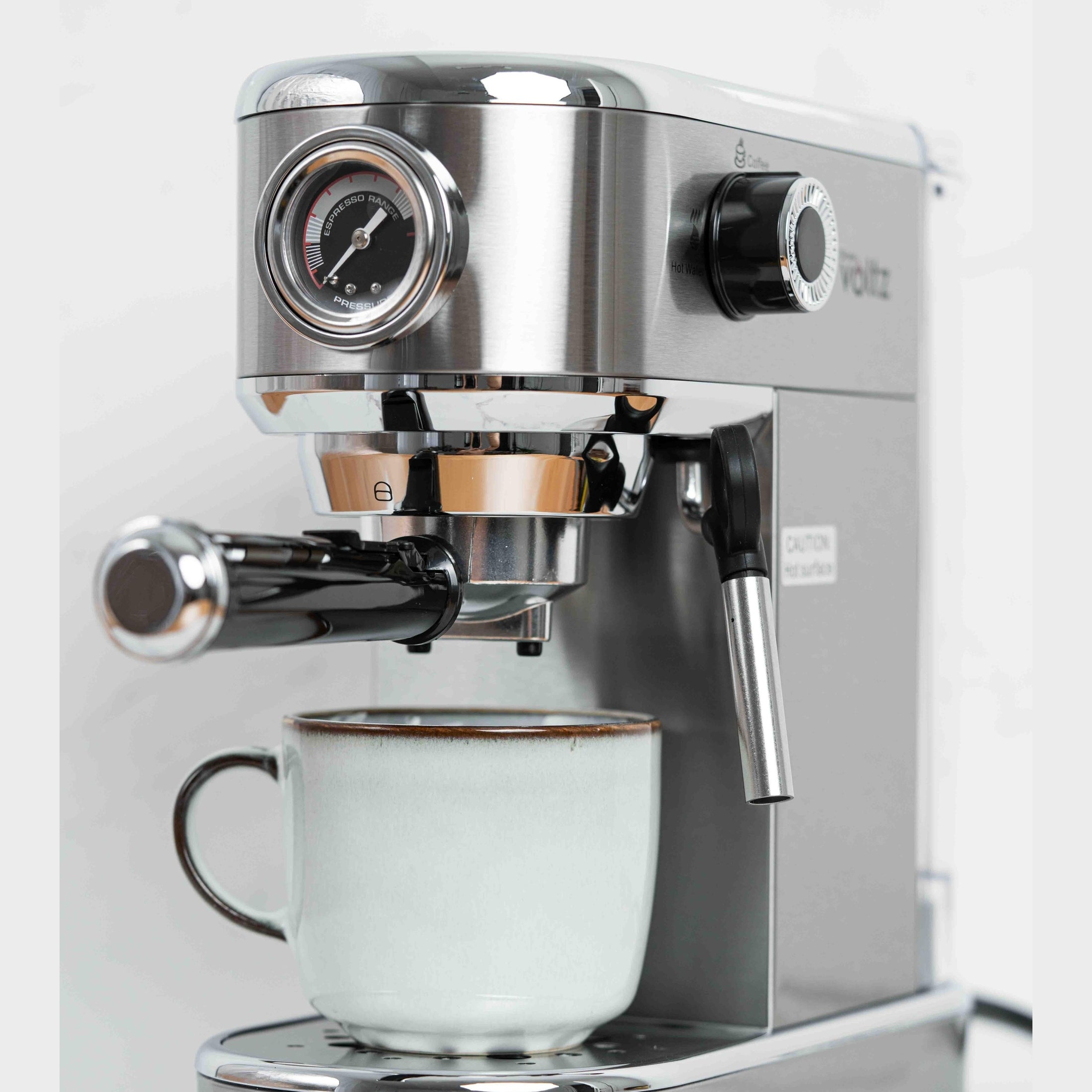Espressor Oliver Voltz 1450W, 15 bar, Argintiu