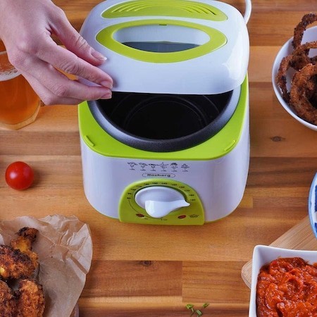 Friteuza mini Rosberg 950W, alb/verde