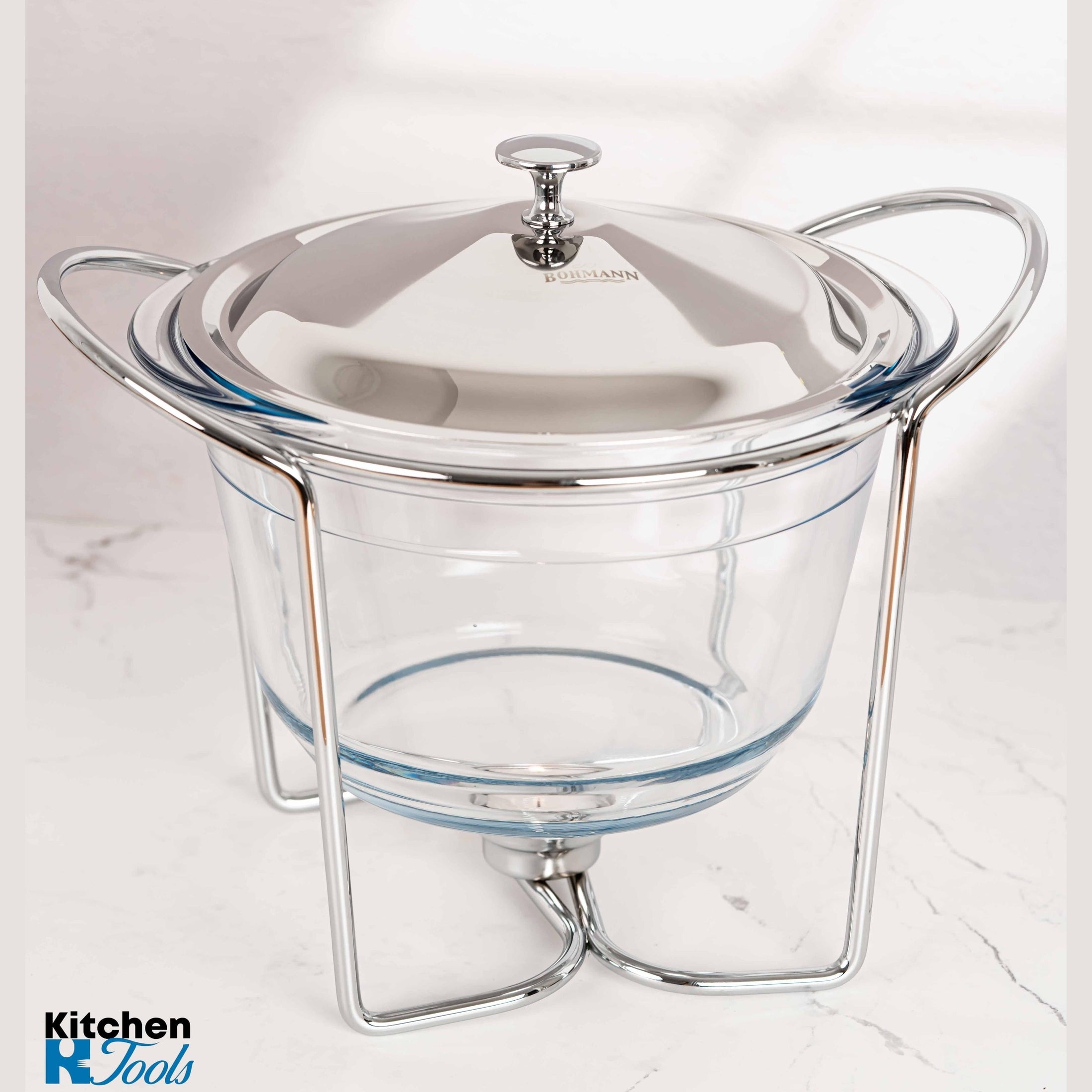 Chafing Dish rotund 4L cu suport si capac inox