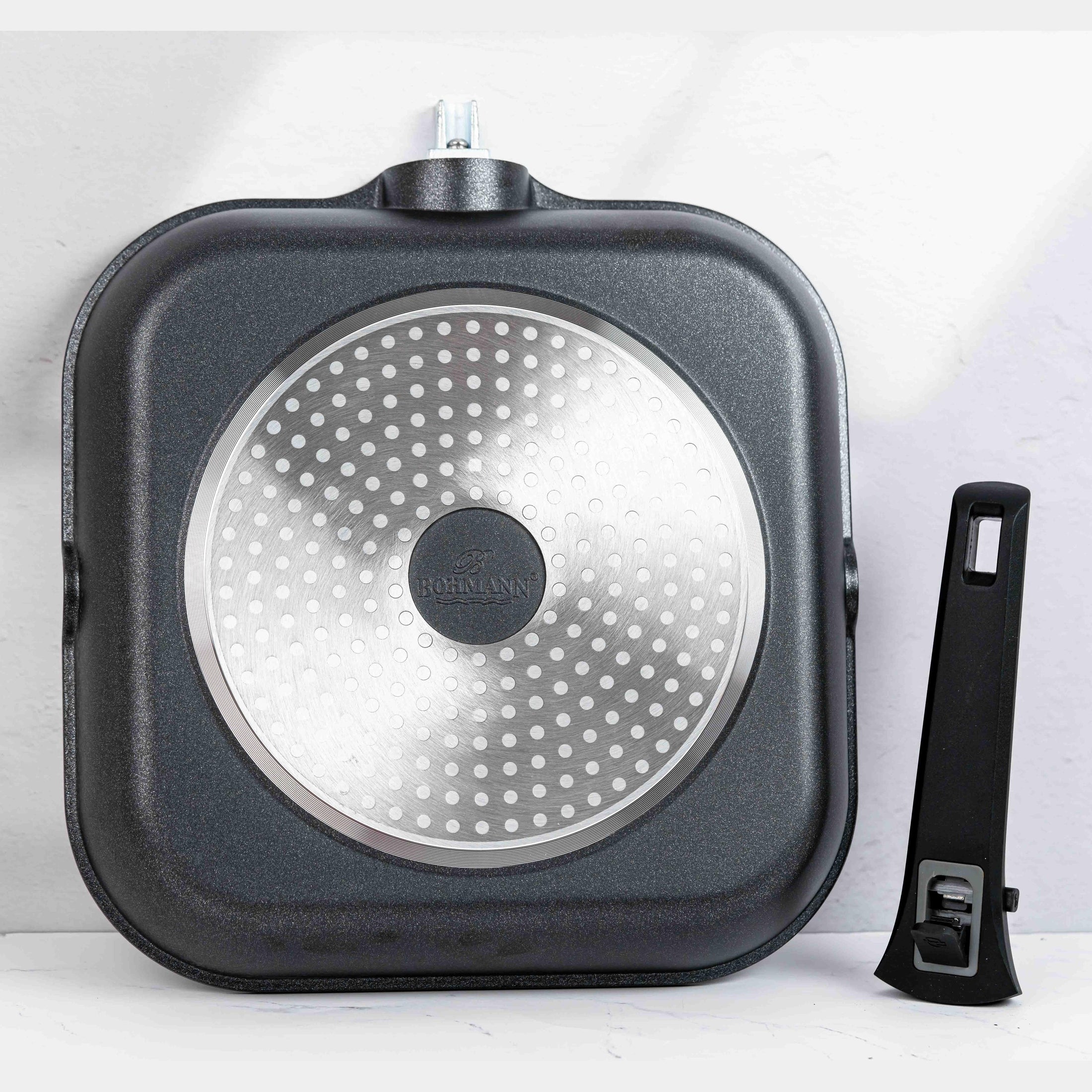 Tigaie grill Bohmann, 28cm, aluminiu antiaderent