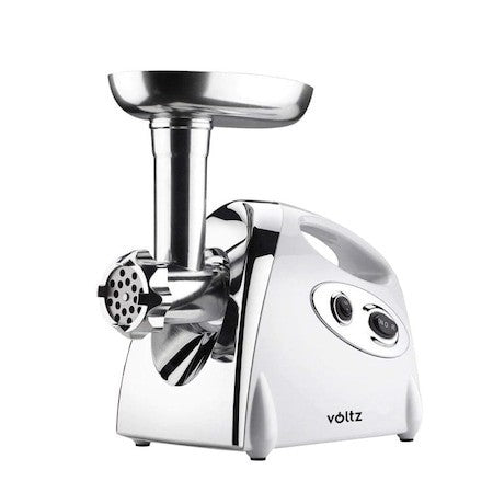 Masina de tocat carne Voltz, accesorii rosii, alb