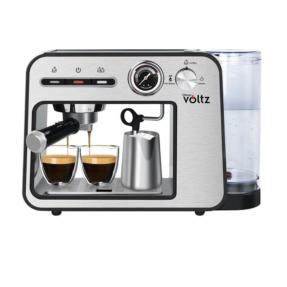 Espressor 3 în 1 cu Filtru Oțel și Spumă Lapte