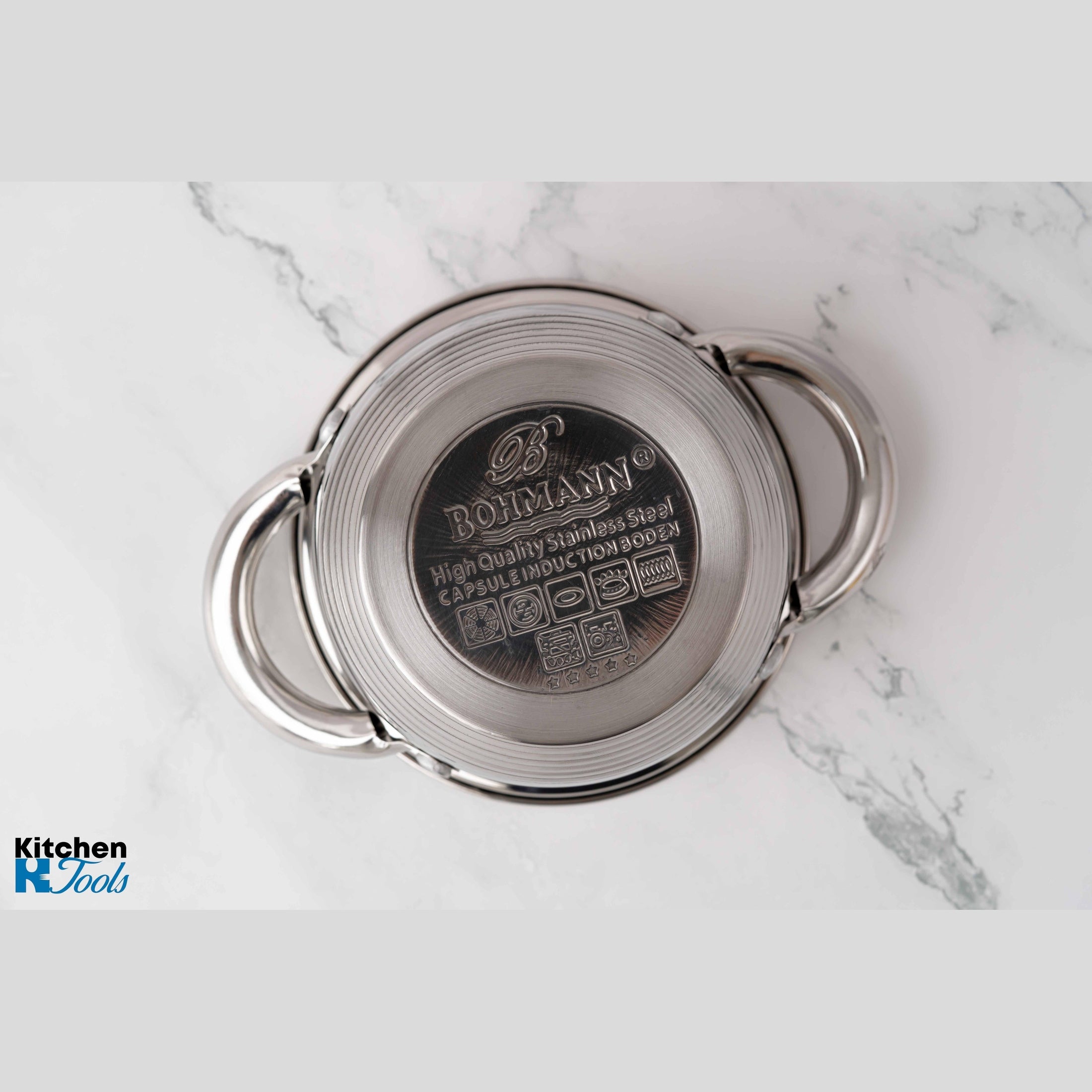 Cratiță din Inox 700ml cu Capac din Sticlă - Bohmann
