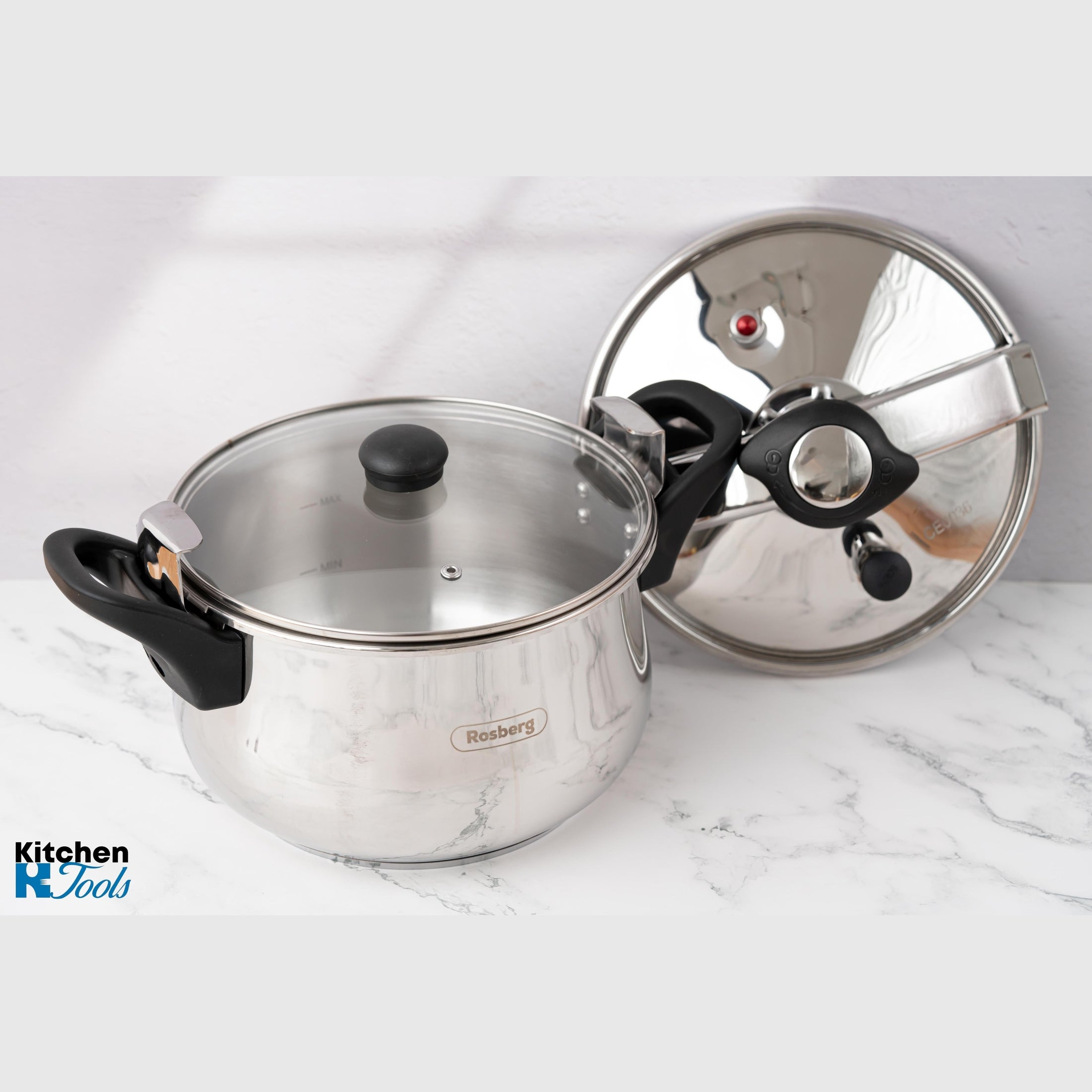 Oala sub presiune Rosberg 7L cu capac din sticla