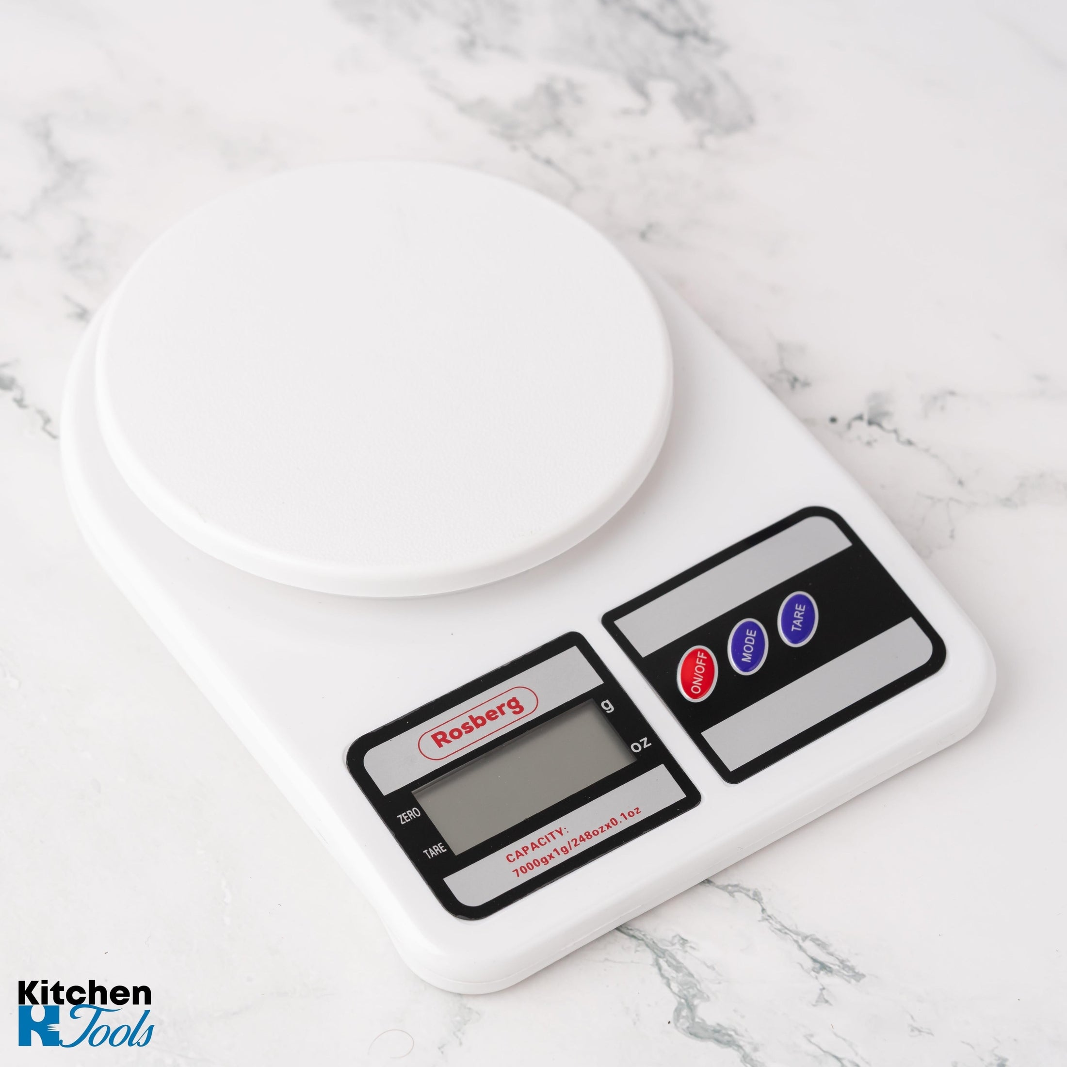 Cantar bucatarie Rosberg, max 7kg, LCD Alb