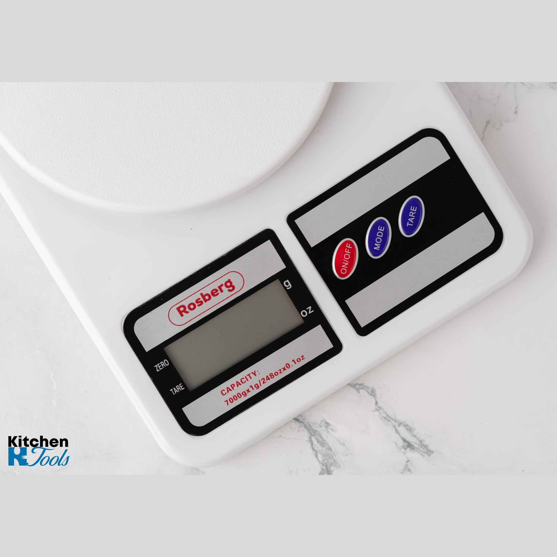 Cantar bucatarie Rosberg, max 7kg, LCD Alb