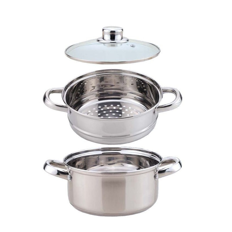 Oala de Gatit la Abur 3 Piese Inox Bohmann 2.5L