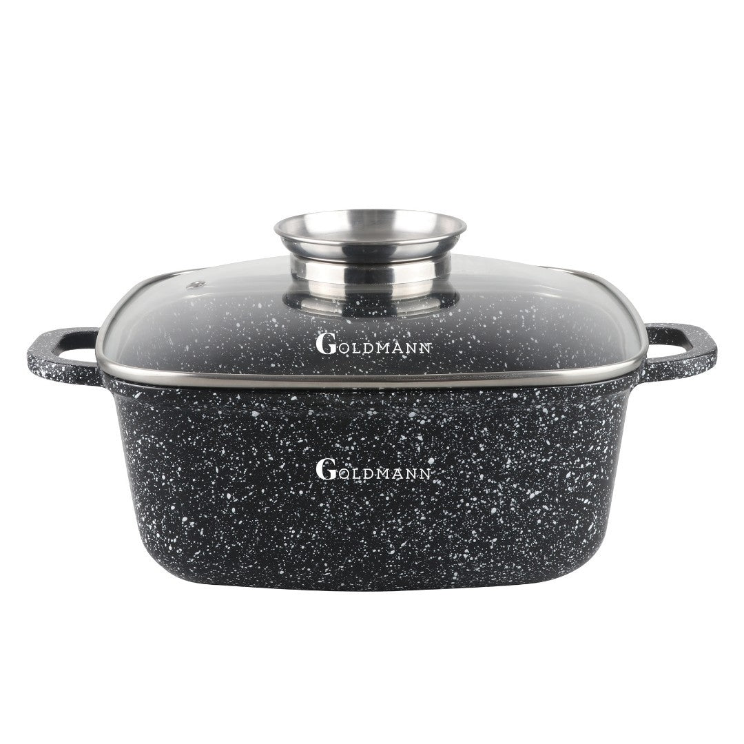 Roaster aluminiu cu capac termorezistent Goldmann