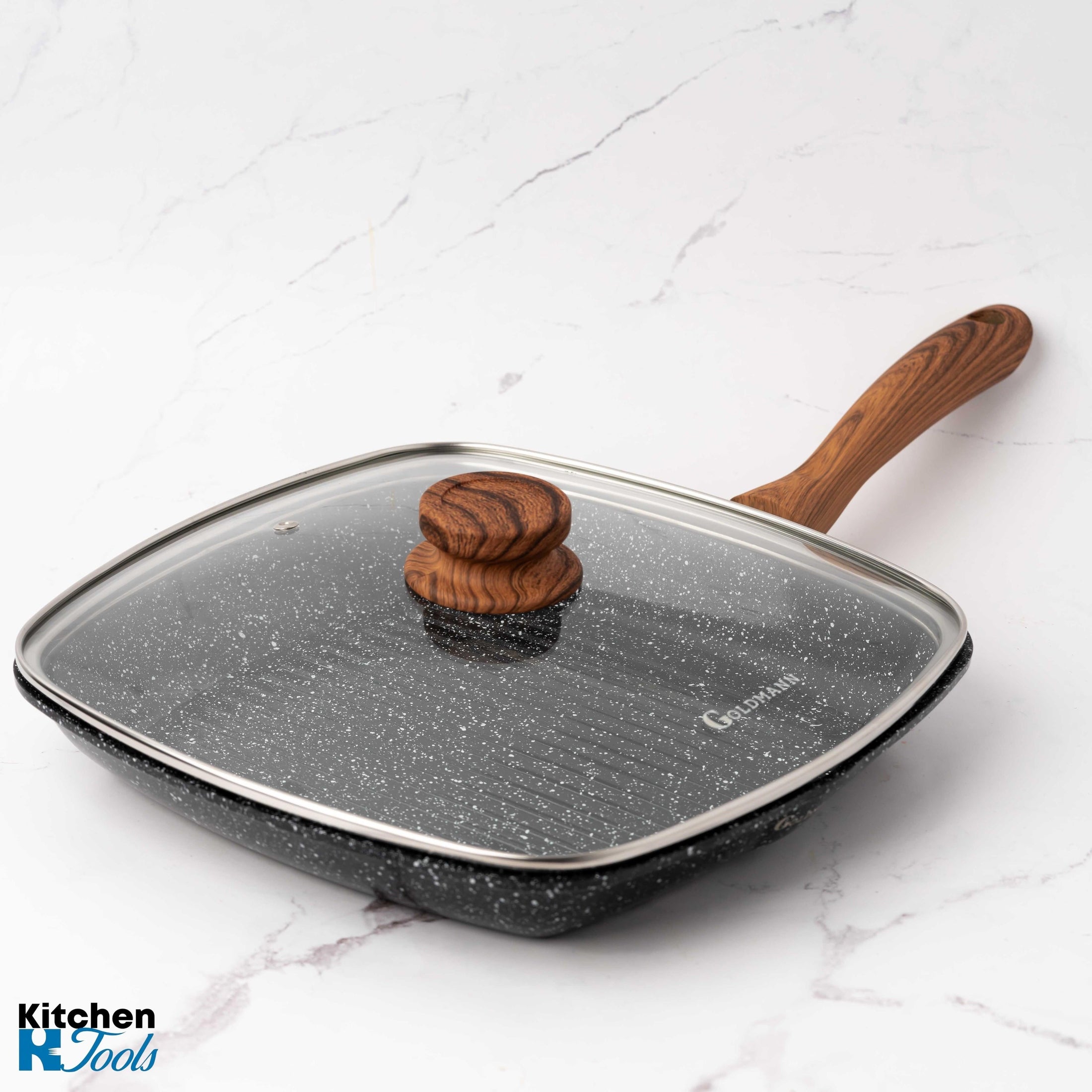 Tigaie grill aluminiu turnat cu acoperire ceramica