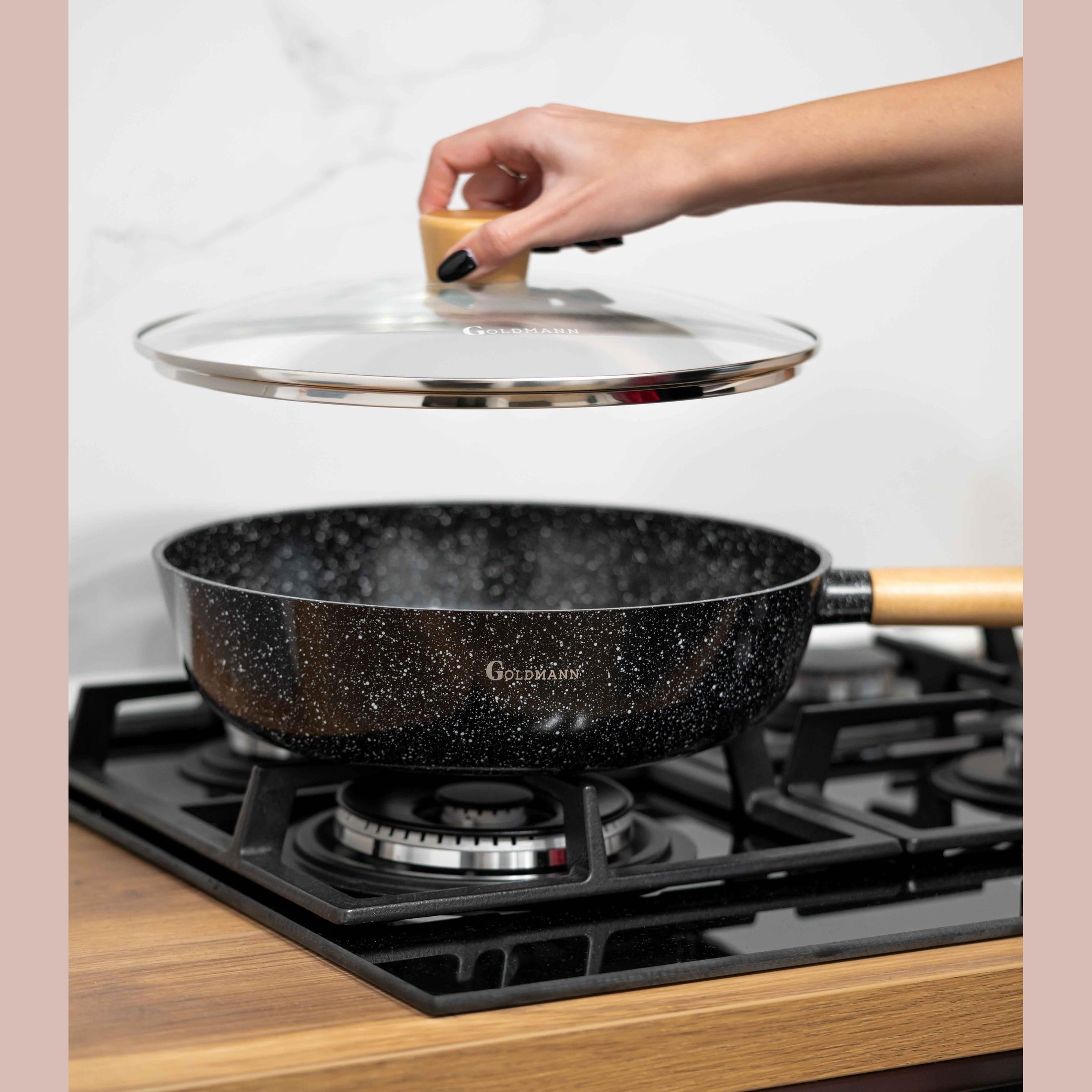 Tigaie Wok Goldmann 30x8.5 cm, ceramică, aluminiu