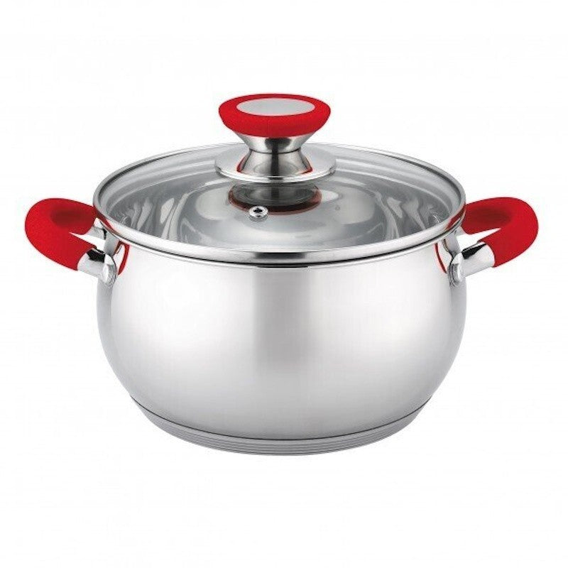 Cratita inox 6l cu capac sticla si manere silicon